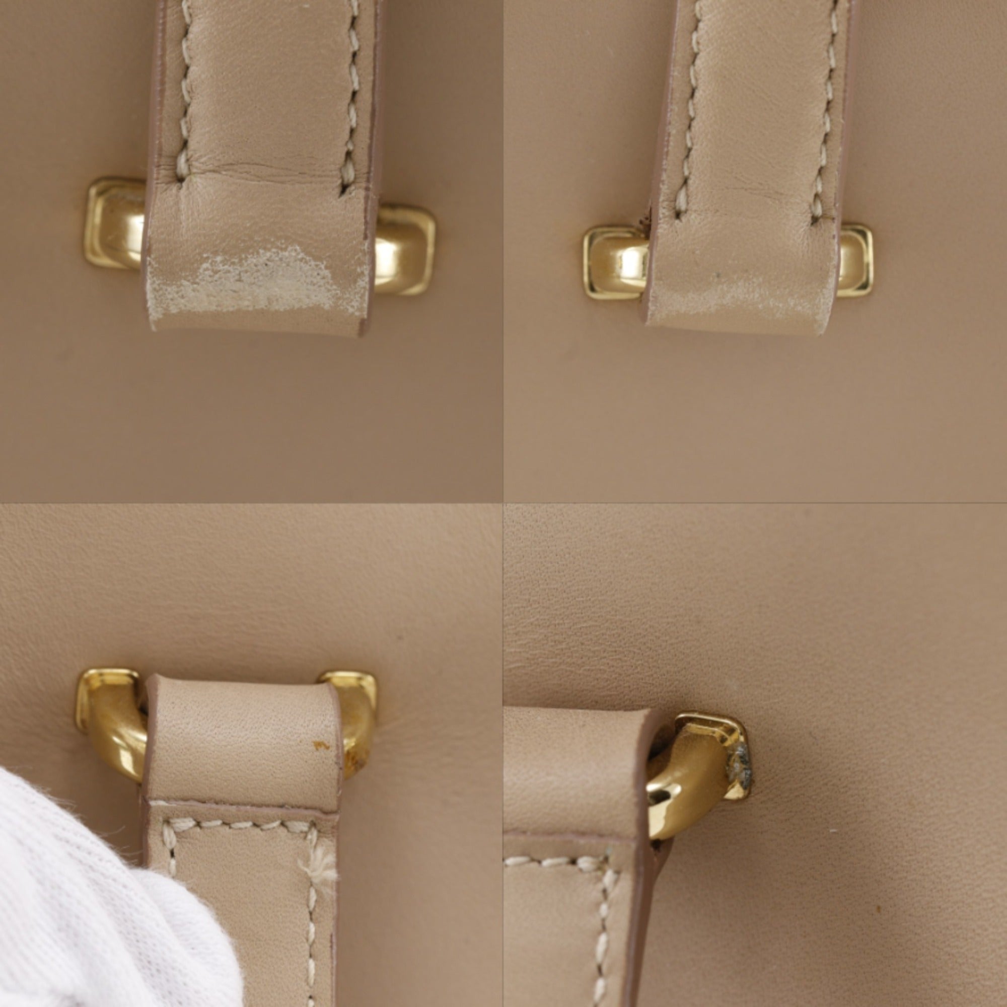 Salvatore Ferragamo Beige Leather Tote Bag (Pre-Owned)