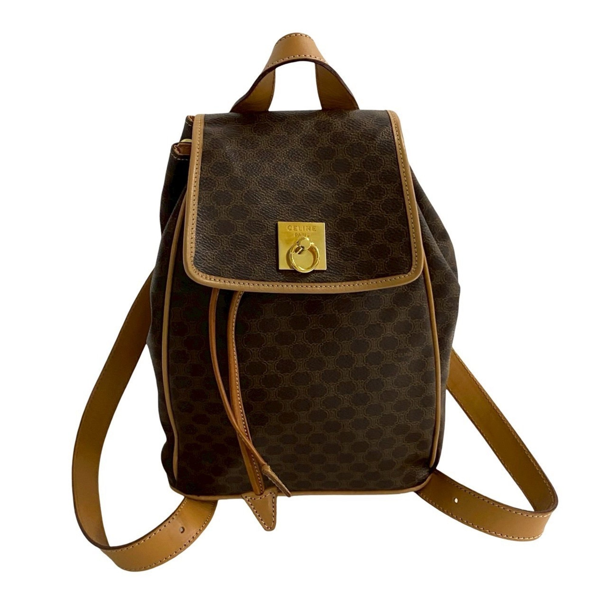 Celine Brown Leather Pvc Backpack (Pre-Owned)