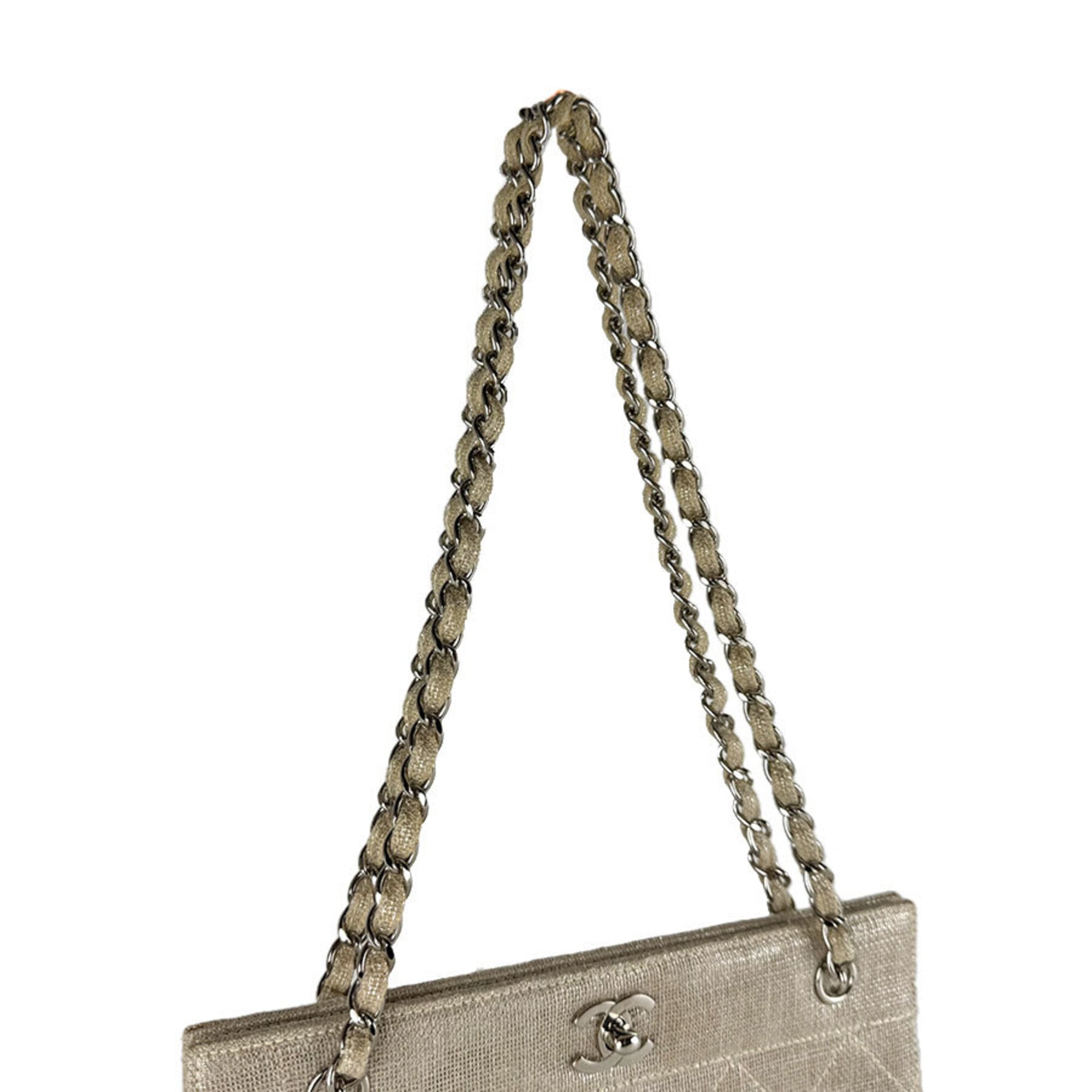 Chanel Beige Coated Canvas Shoulder Bag (Pre-Owned)