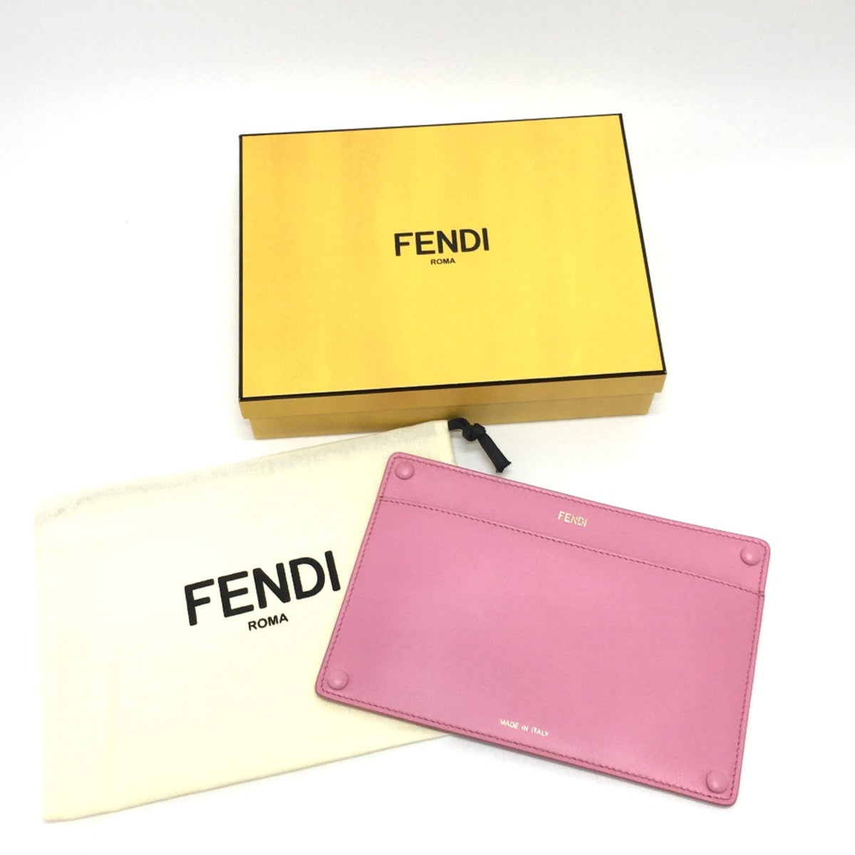Fendi Pink Leather Pouch (Pre-Owned)