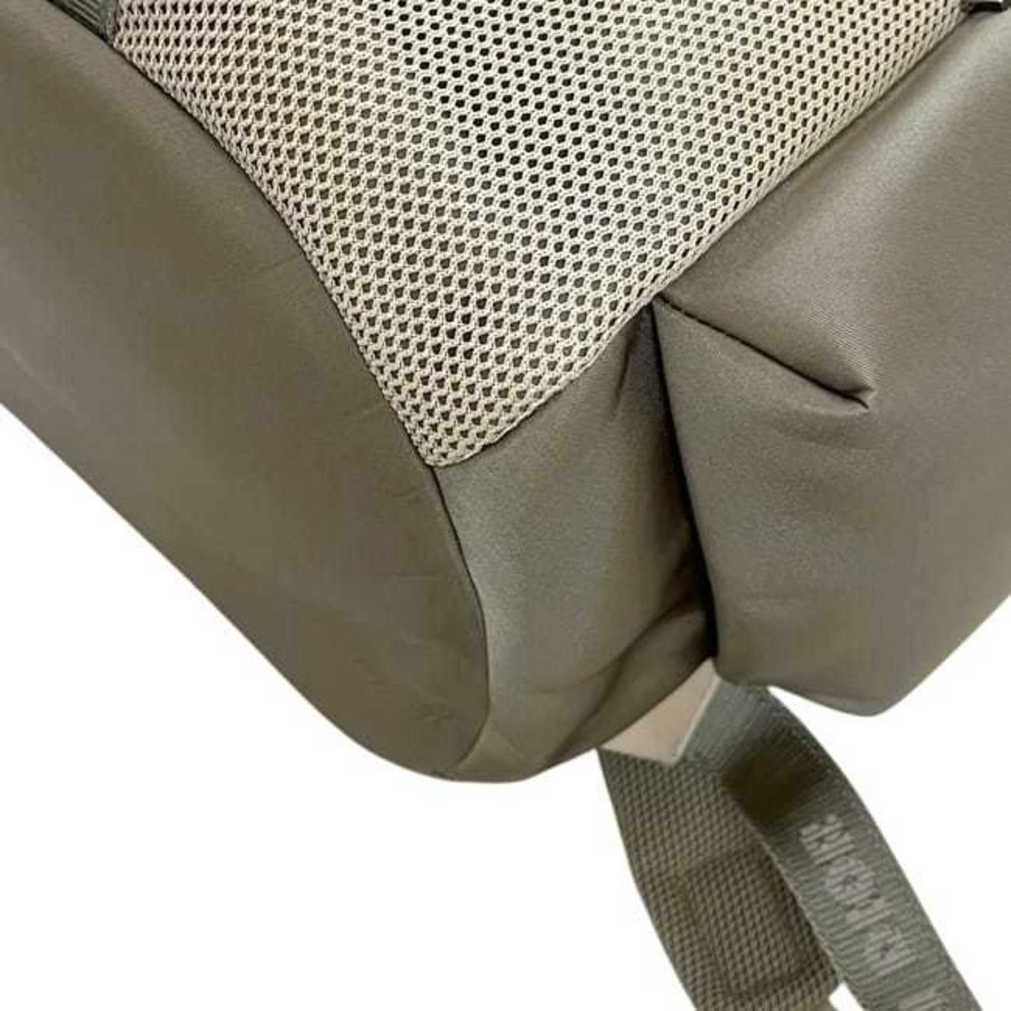 Christian Dior Beige Khaki Nylon Rubber Leather Backpack (Pre-Owned)