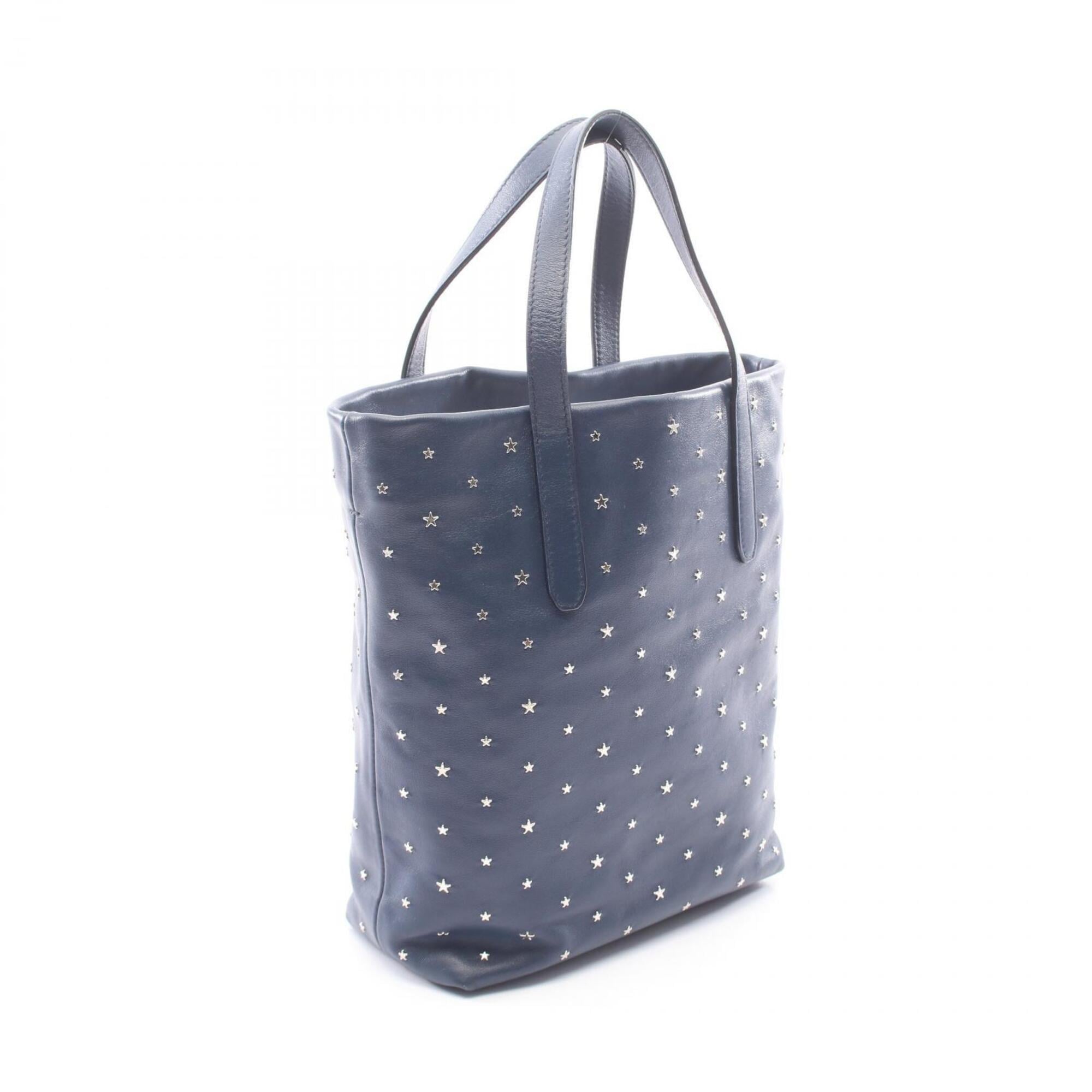 Jimmy Choo Navy Leather Handbag Tote Bag (Pre-Owned)
