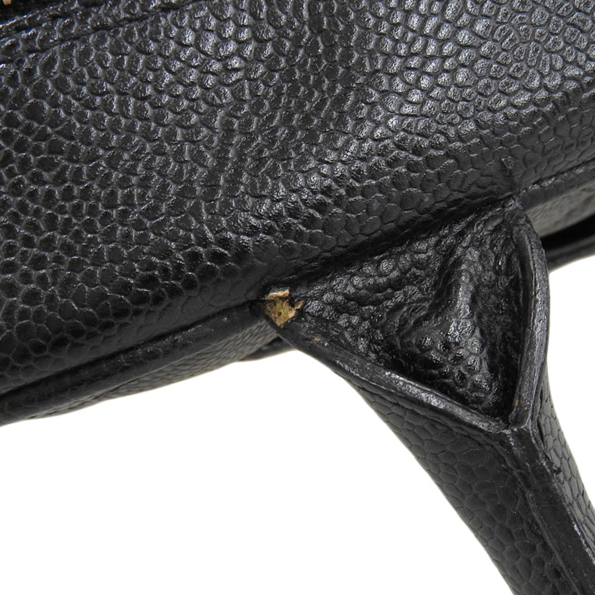 Chanel Black Caviar Leather Boston Bag Handbag (Pre-Owned)