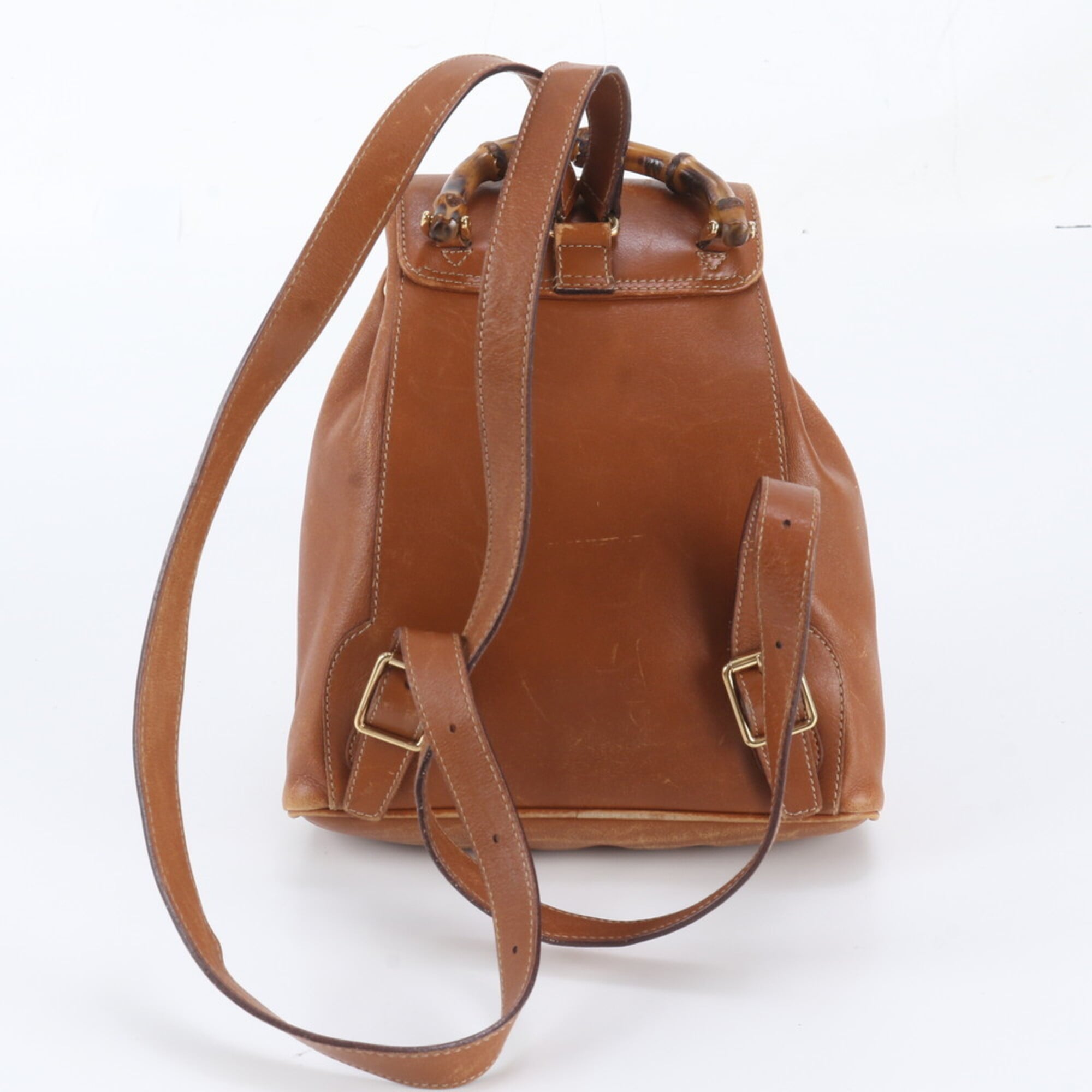 Gucci Camel Leather Backpack Shoulder Bag (Pre-Owned)