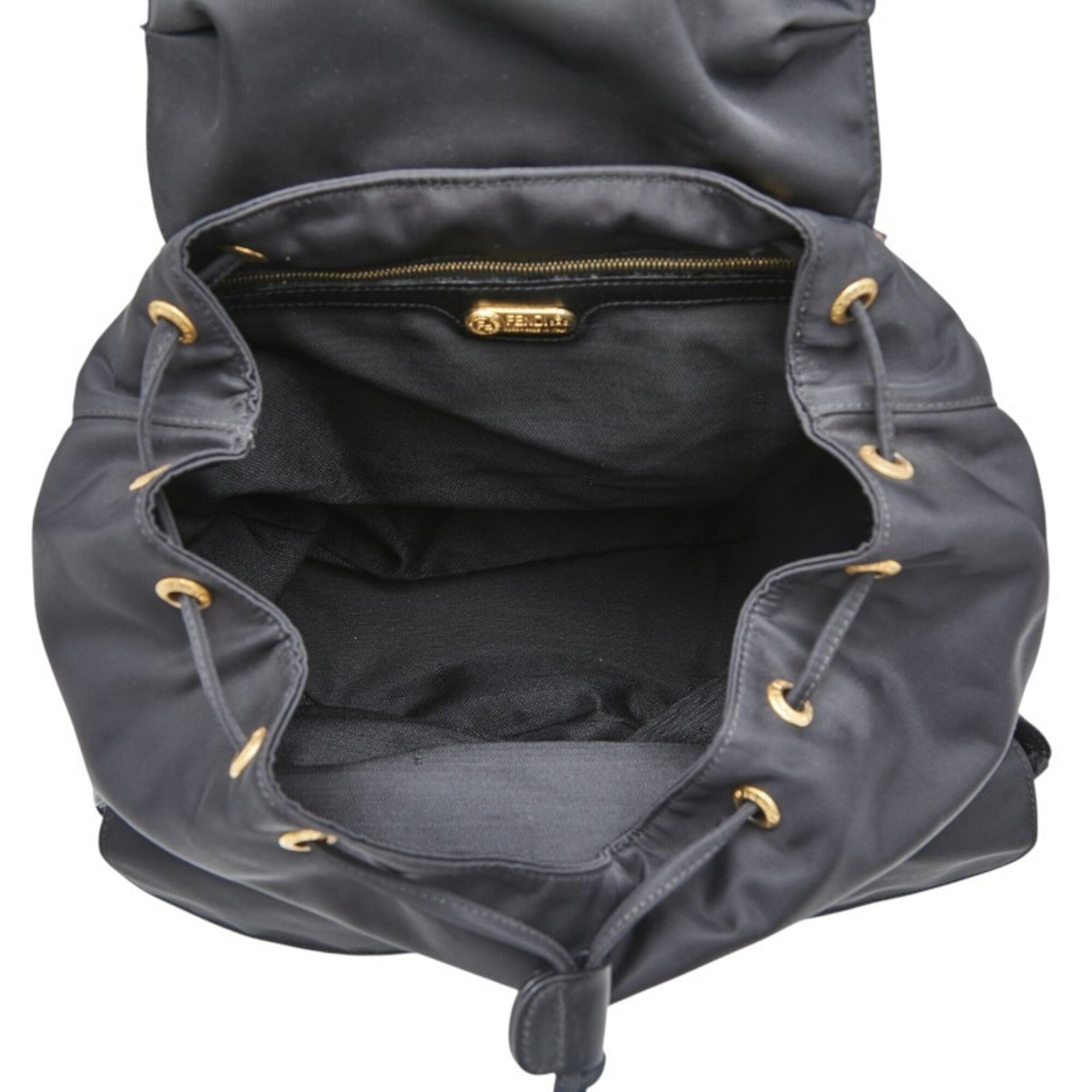 Fendi Black Nylon Leather Backpack (Pre-Owned)