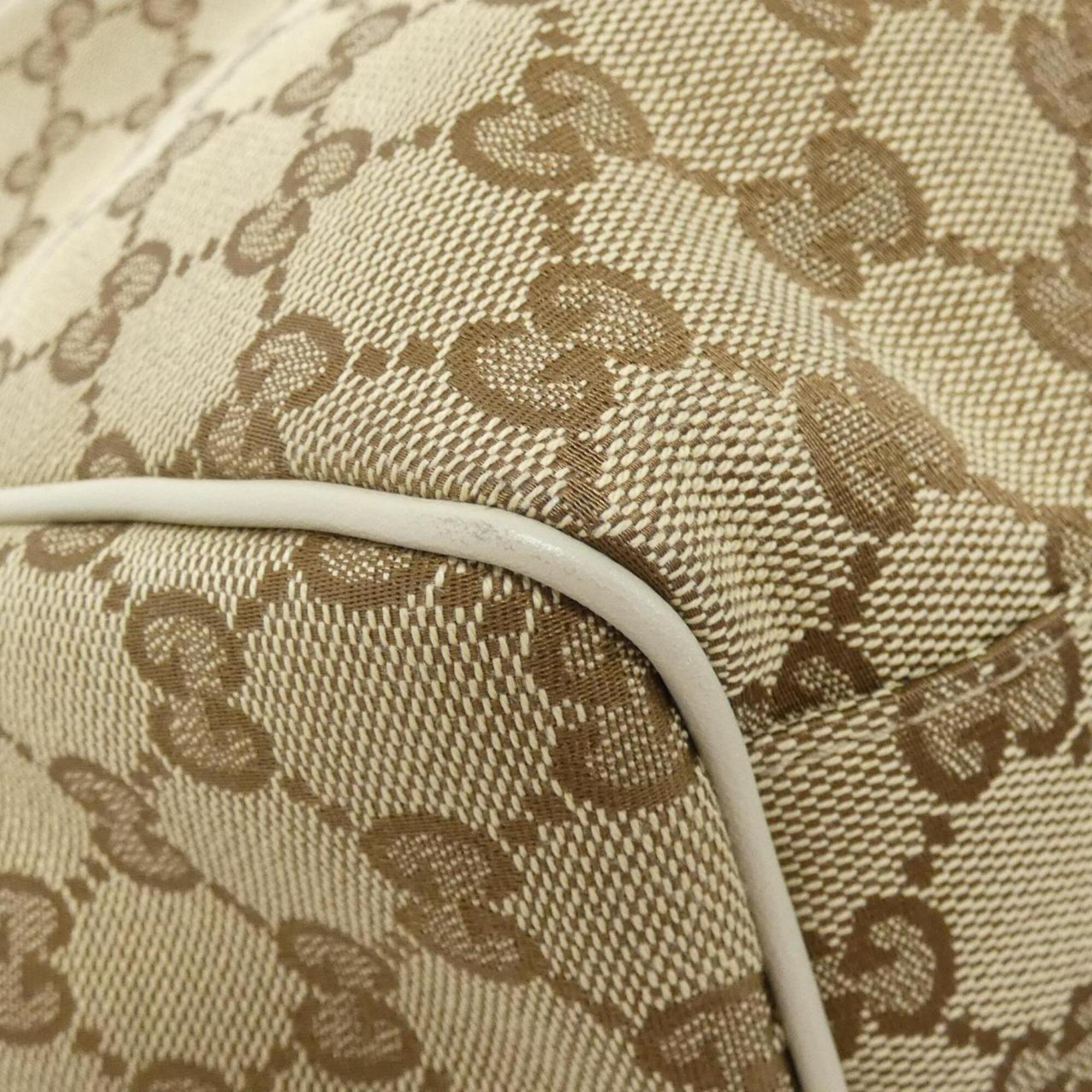 Gucci Beige Ivory Gg Canvas Handbag (Pre-Owned)