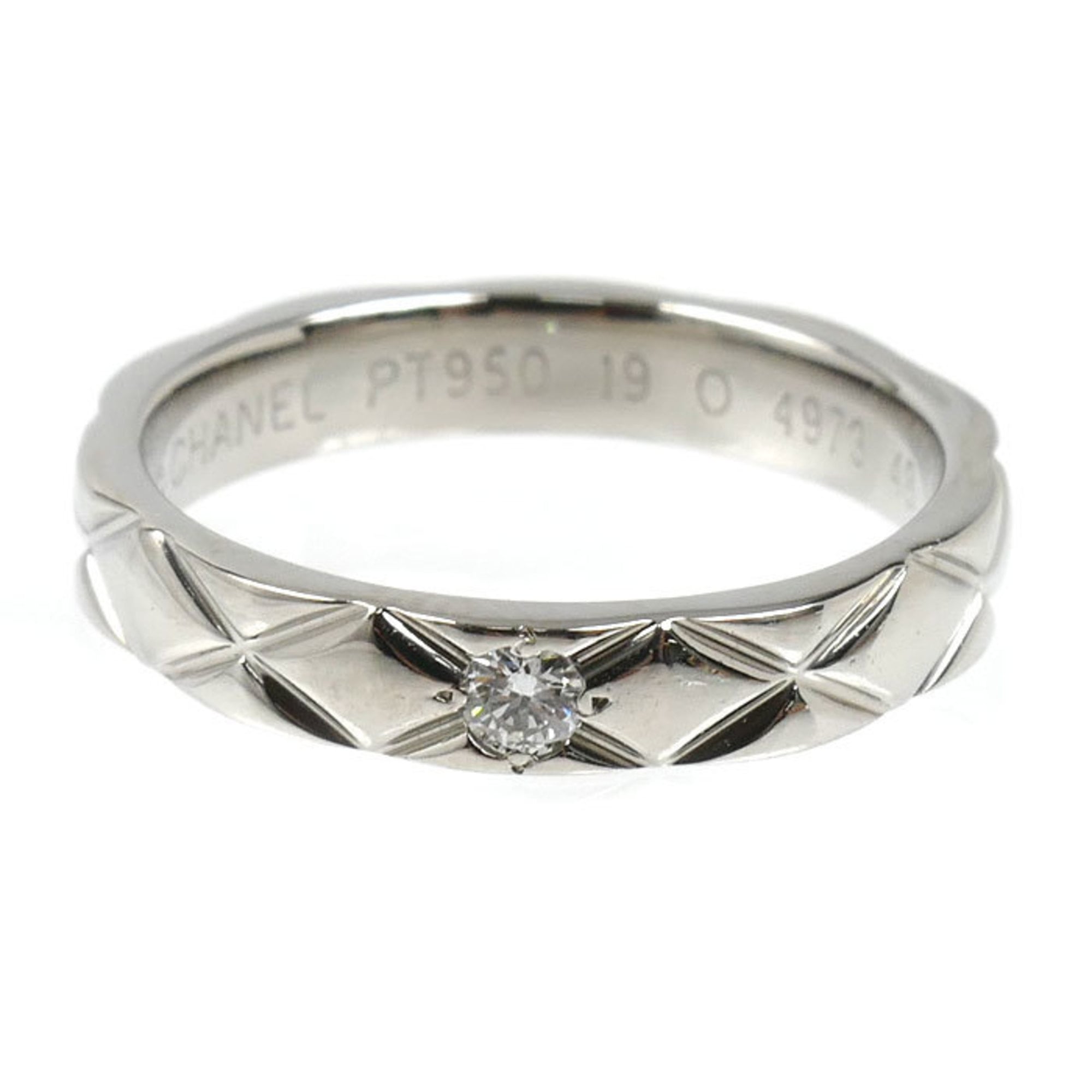 Chanel Platinum 950 Band Ring (Pre-Owned)