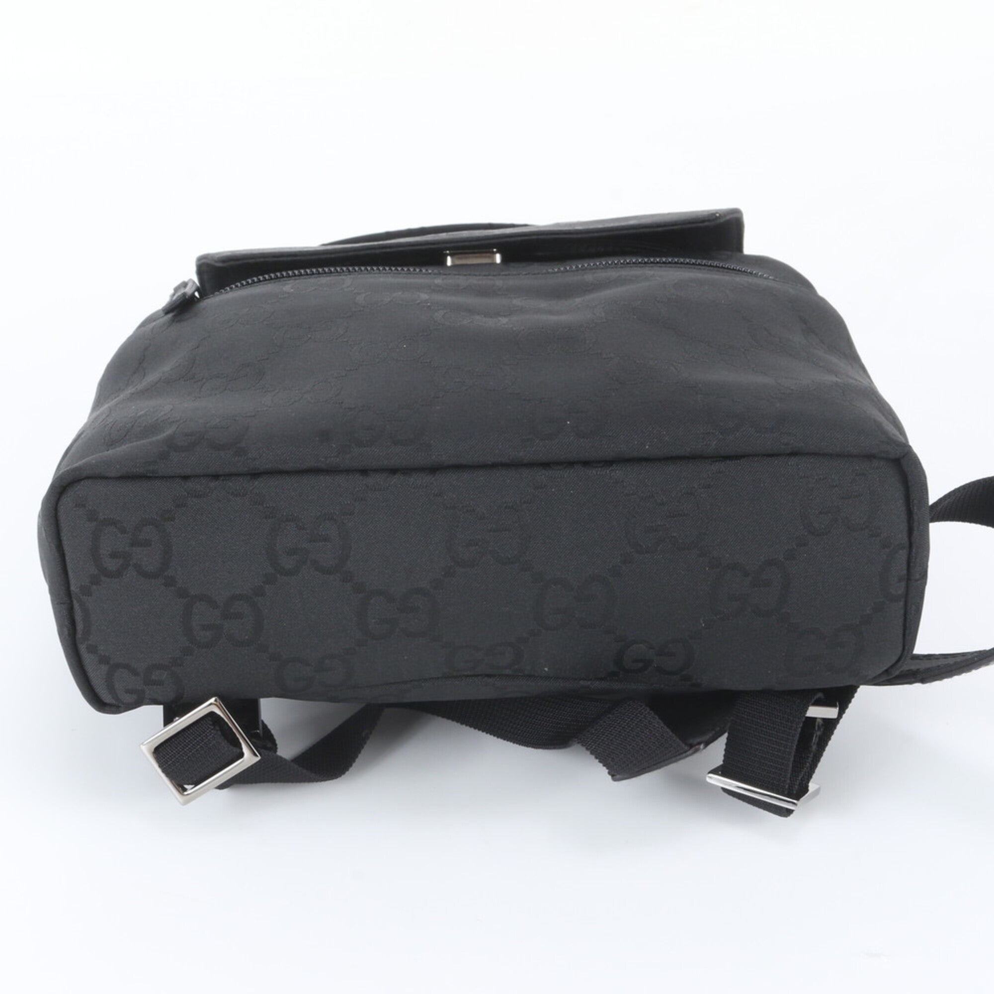 Gucci Black Leather Nylon Backpack Shoulder Bag (Pre-Owned)