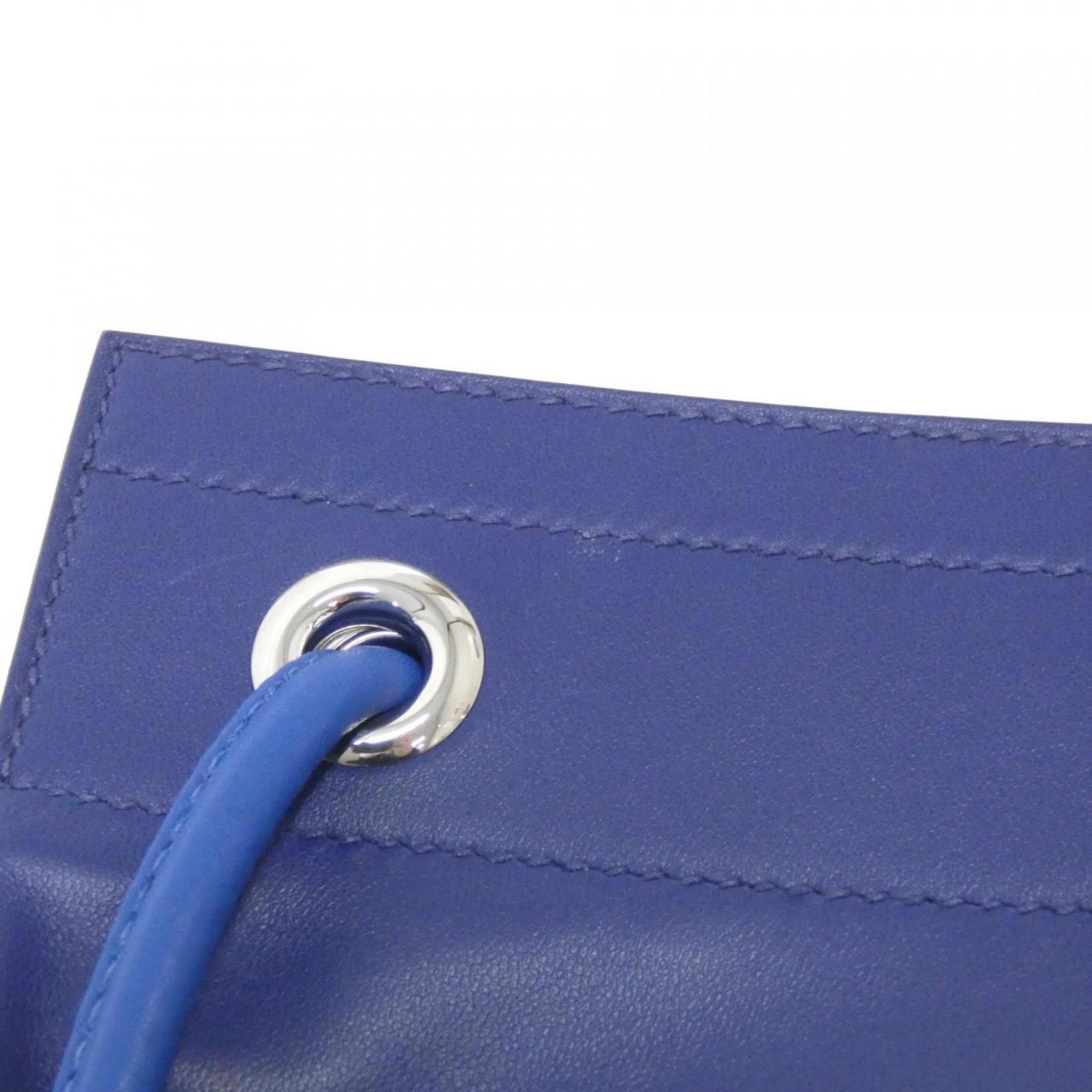 Hermes Blue Agneau Milo Shoulder Bag (Pre-Owned)