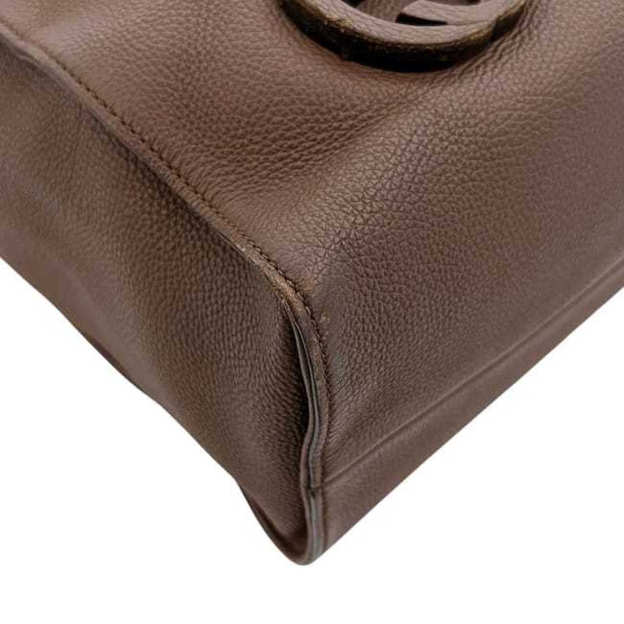 Gucci Brown Leather Tote Bag (Pre-Owned)