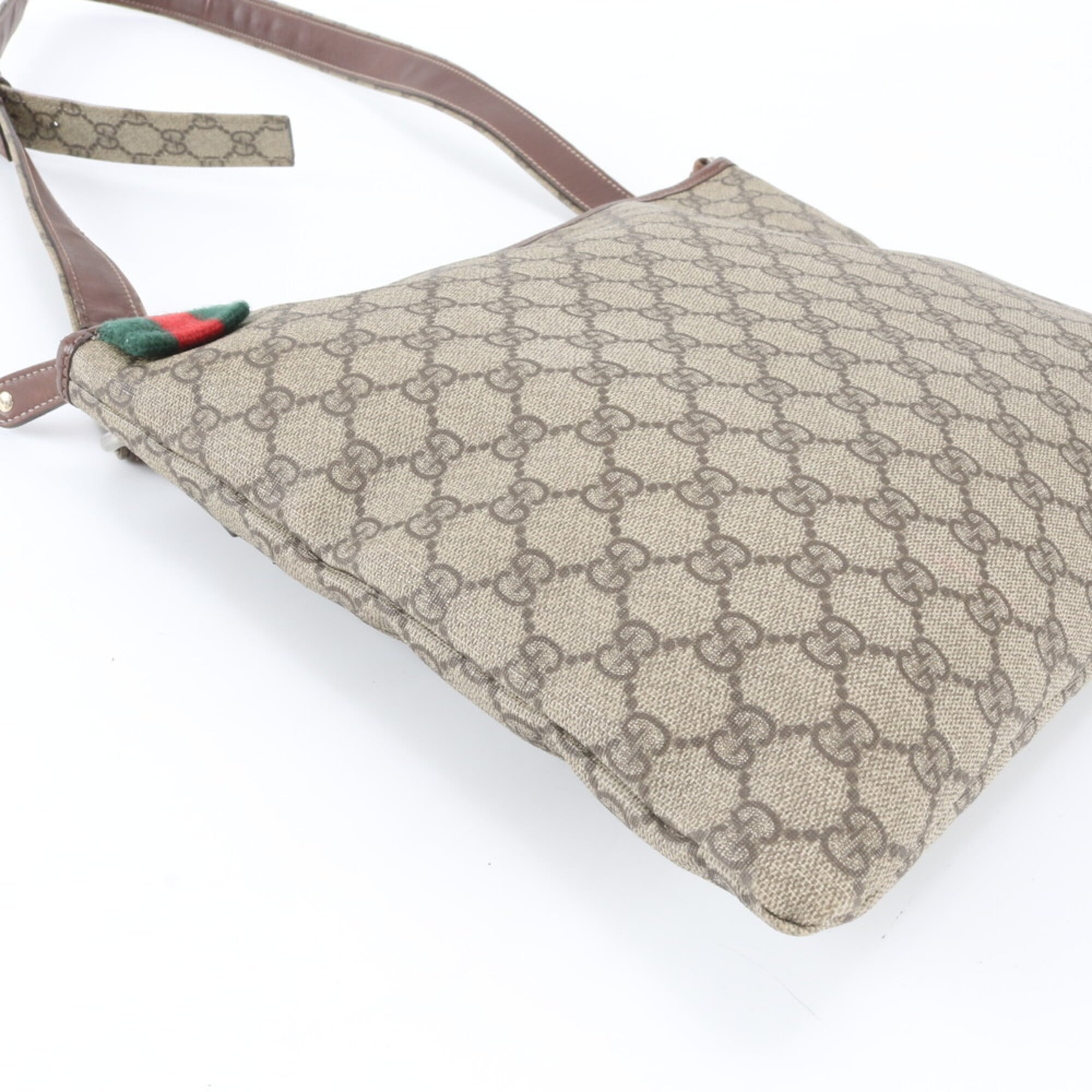 Gucci Brown Coated Canvas Leather Shoulder Bag Tote Bag (Pre-Owned)