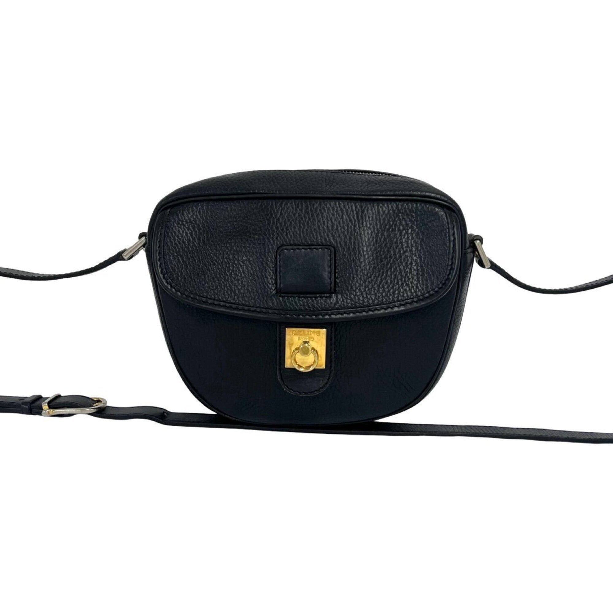 Celine Black Leather Pochette Shoulder Bag (Pre-Owned)