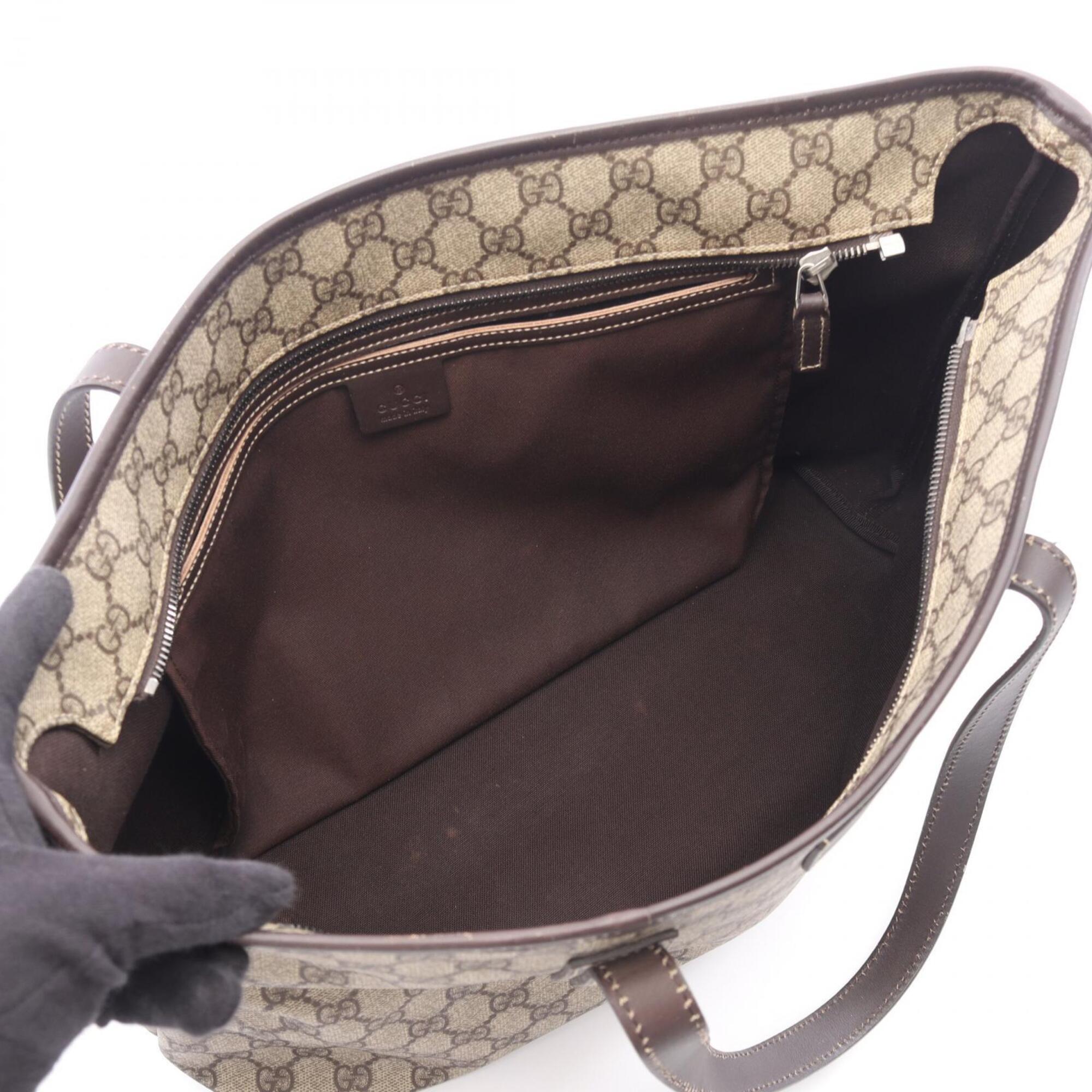 Gucci Beige Brown Pvc Leather Handbag Tote Bag (Pre-Owned)
