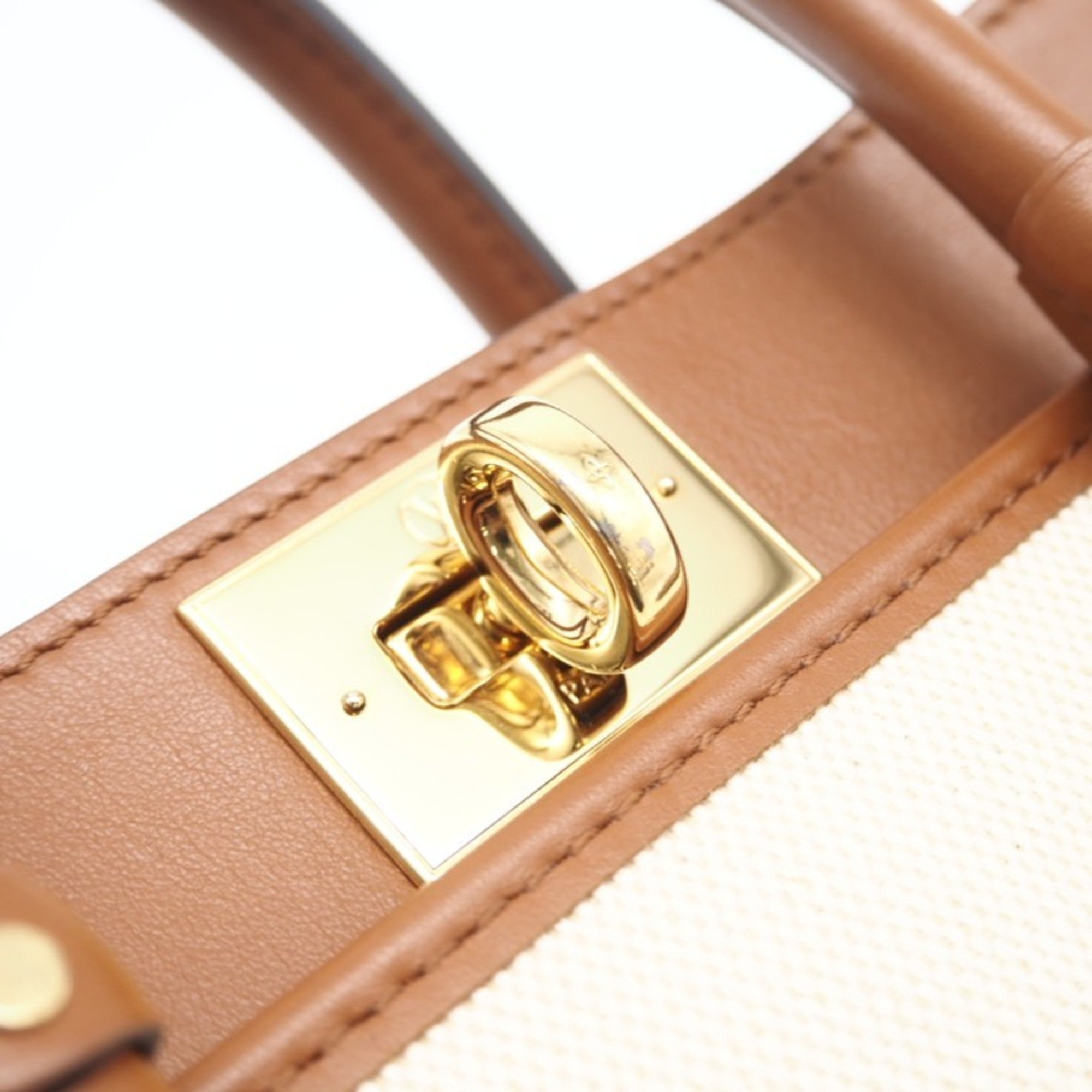 Louis Vuitton Beige Brown Canvas Leather Shoulder Bag (Pre-Owned)