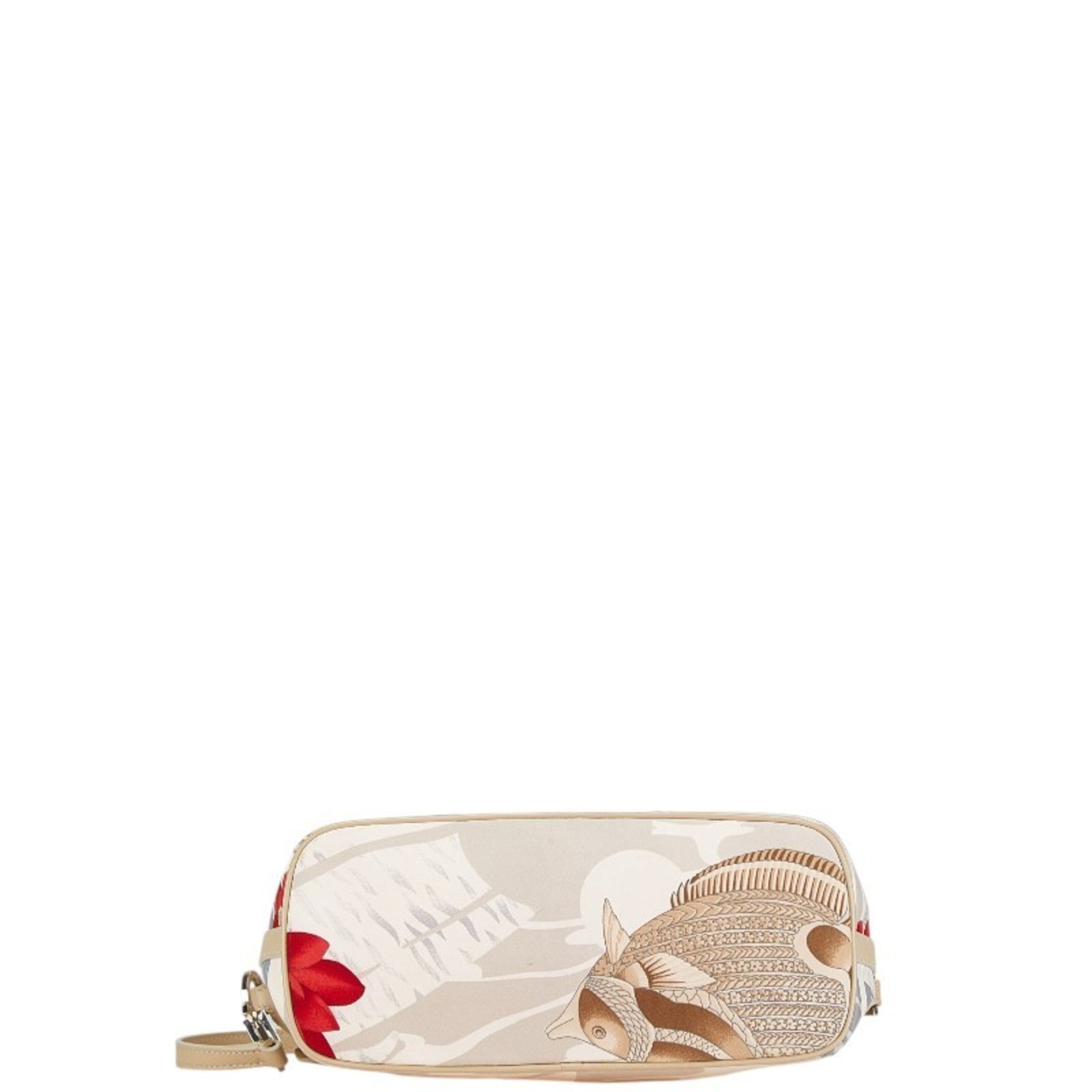 Salvatore Ferragamo Gancini White Nylon Leather Handbag (Pre-Owned)