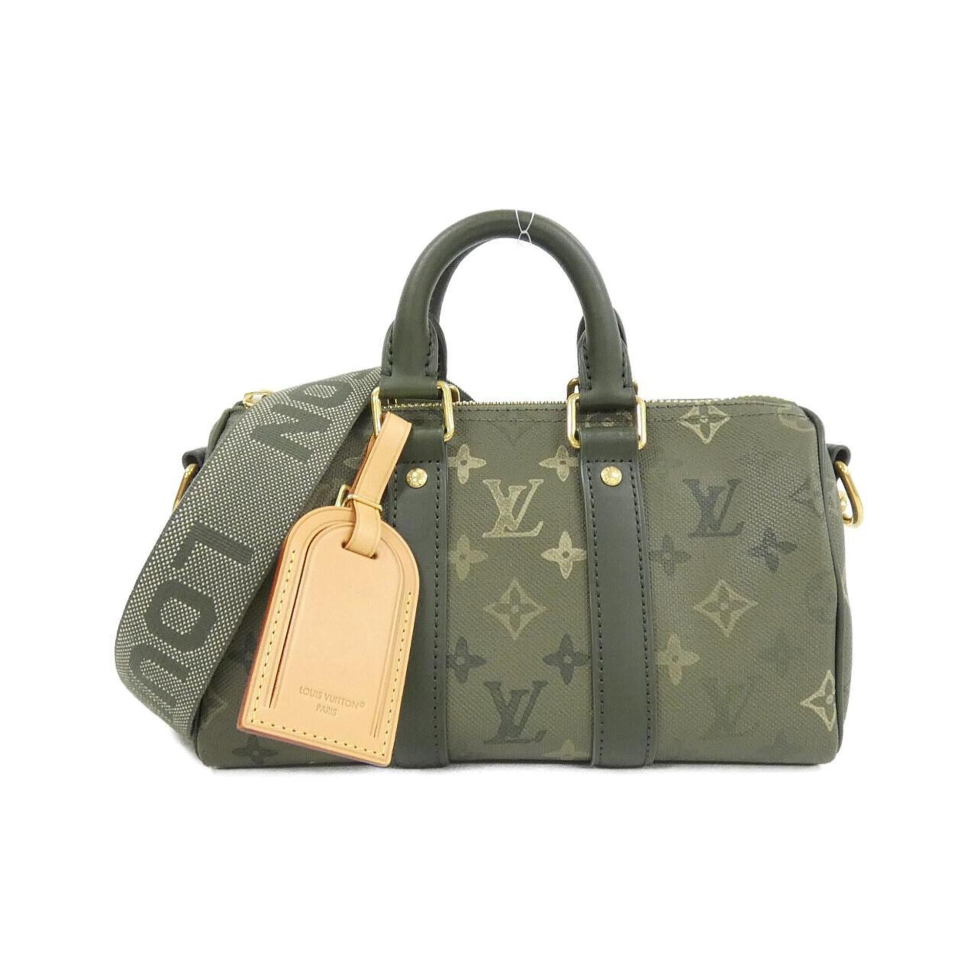 Louis Vuitton Green Khaki Coated Canvas Boston Bag (Pre-Owned)