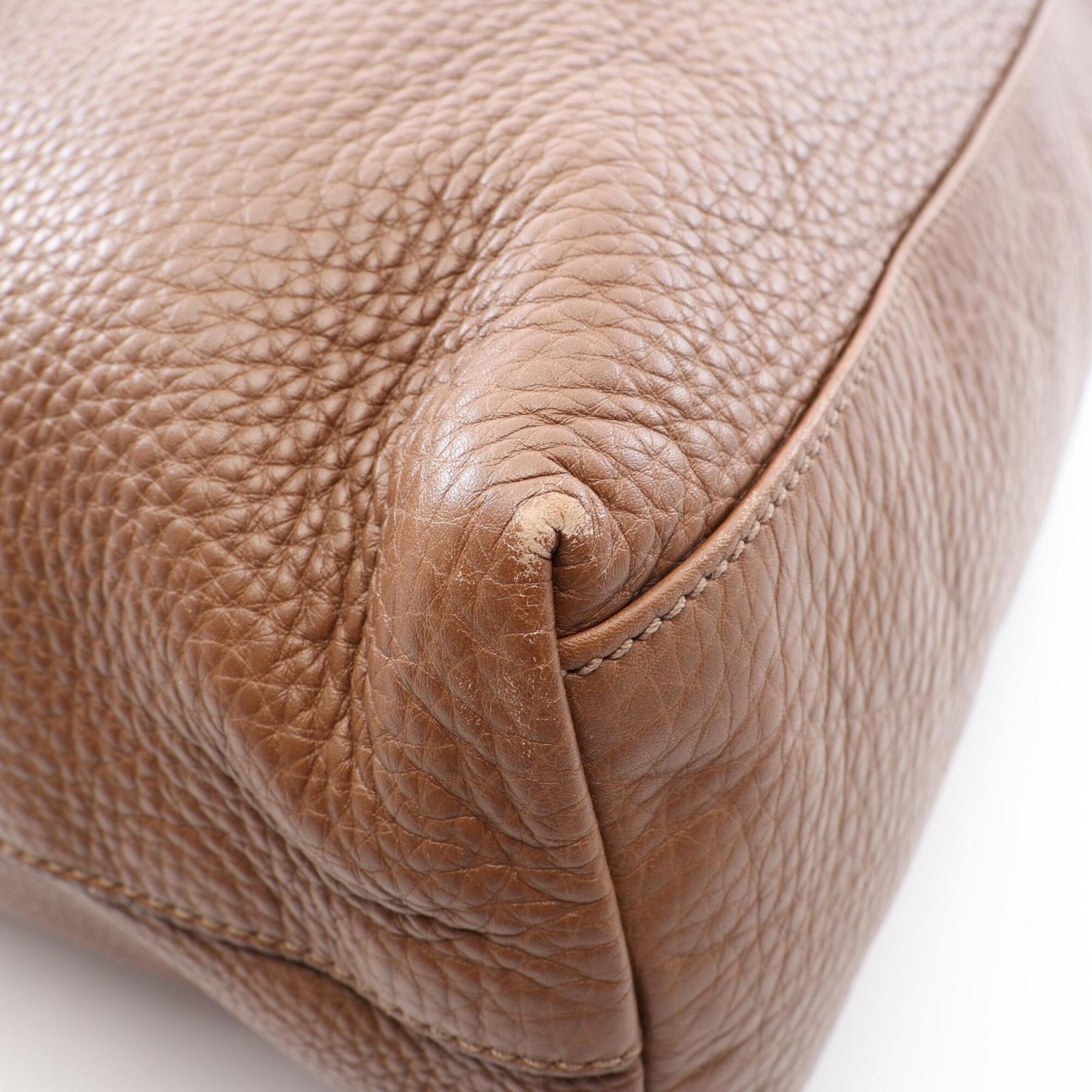 Gucci Brown Leather Handbag Shoulder Bag (Pre-Owned)