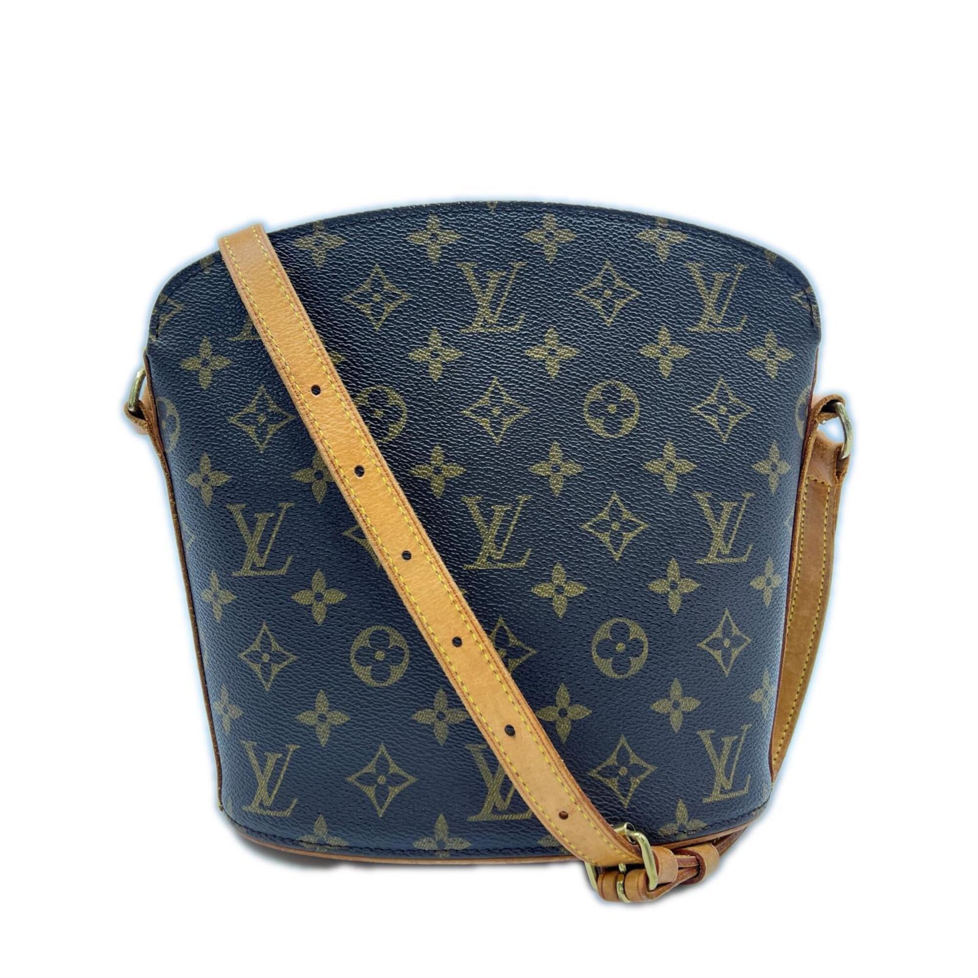 Louis Vuitton Monogram Beige Brown Coated Canvas Leather Shoulder Bag (Pre-Owned)