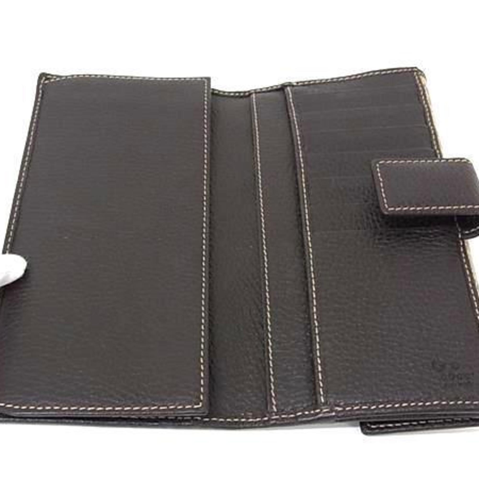 Gucci Gg Crystal Beige Brown Gg Crystal Long Wallet (Bi-Fold) (Pre-Owned)