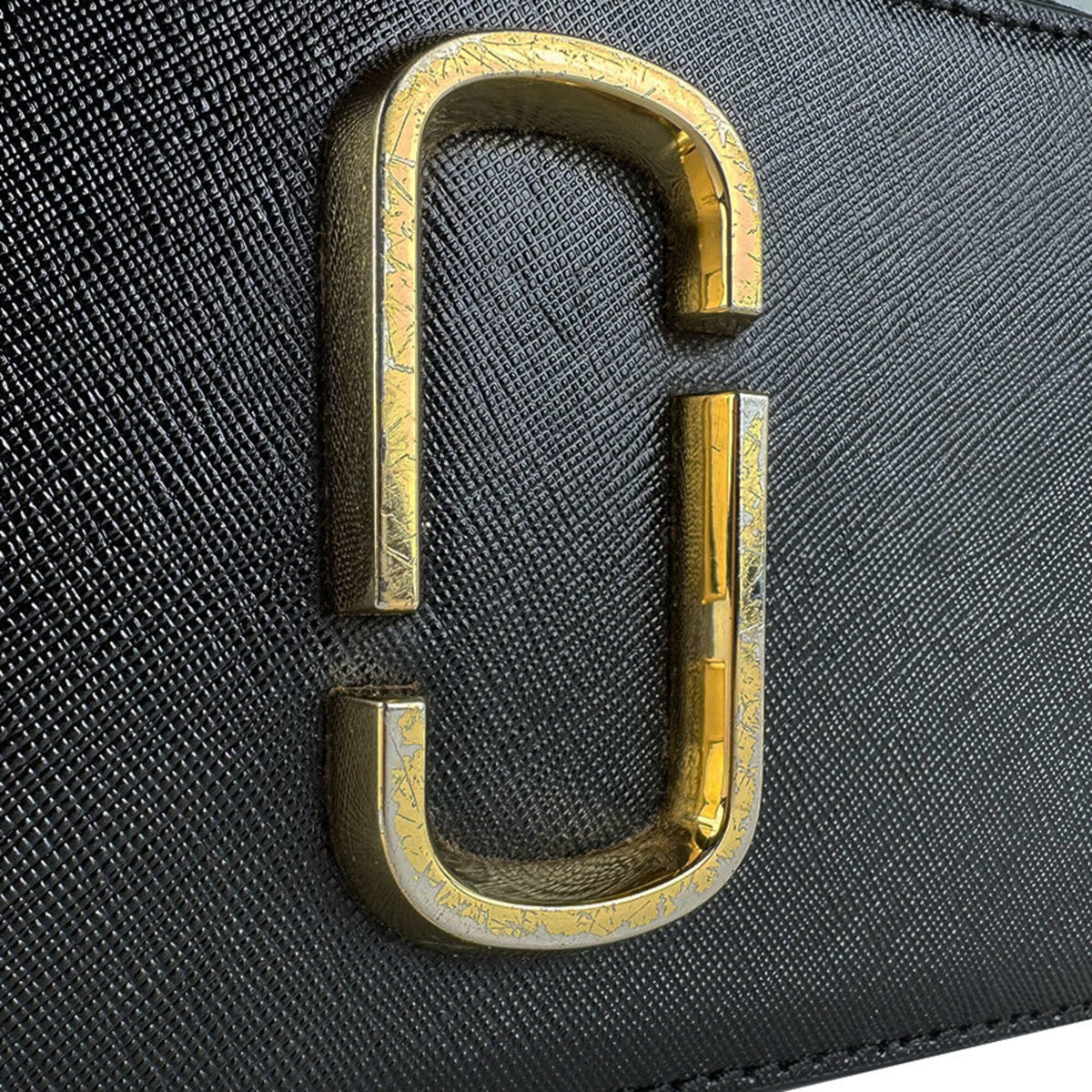 Marc Jacobs Black Gray Ivory Coated Canvas Shoulder Bag (Pre-Owned)