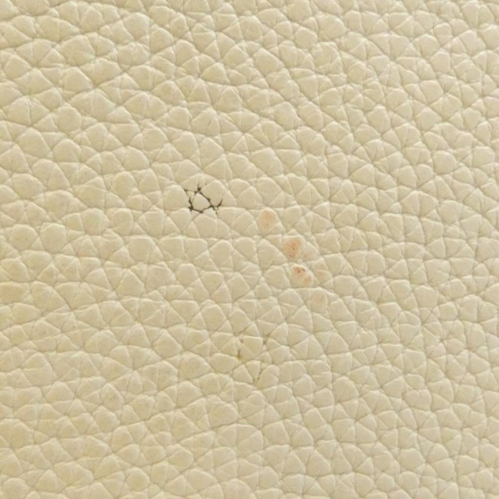 Hermes White Taurillon Clemence Leather Handbag (Pre-Owned)