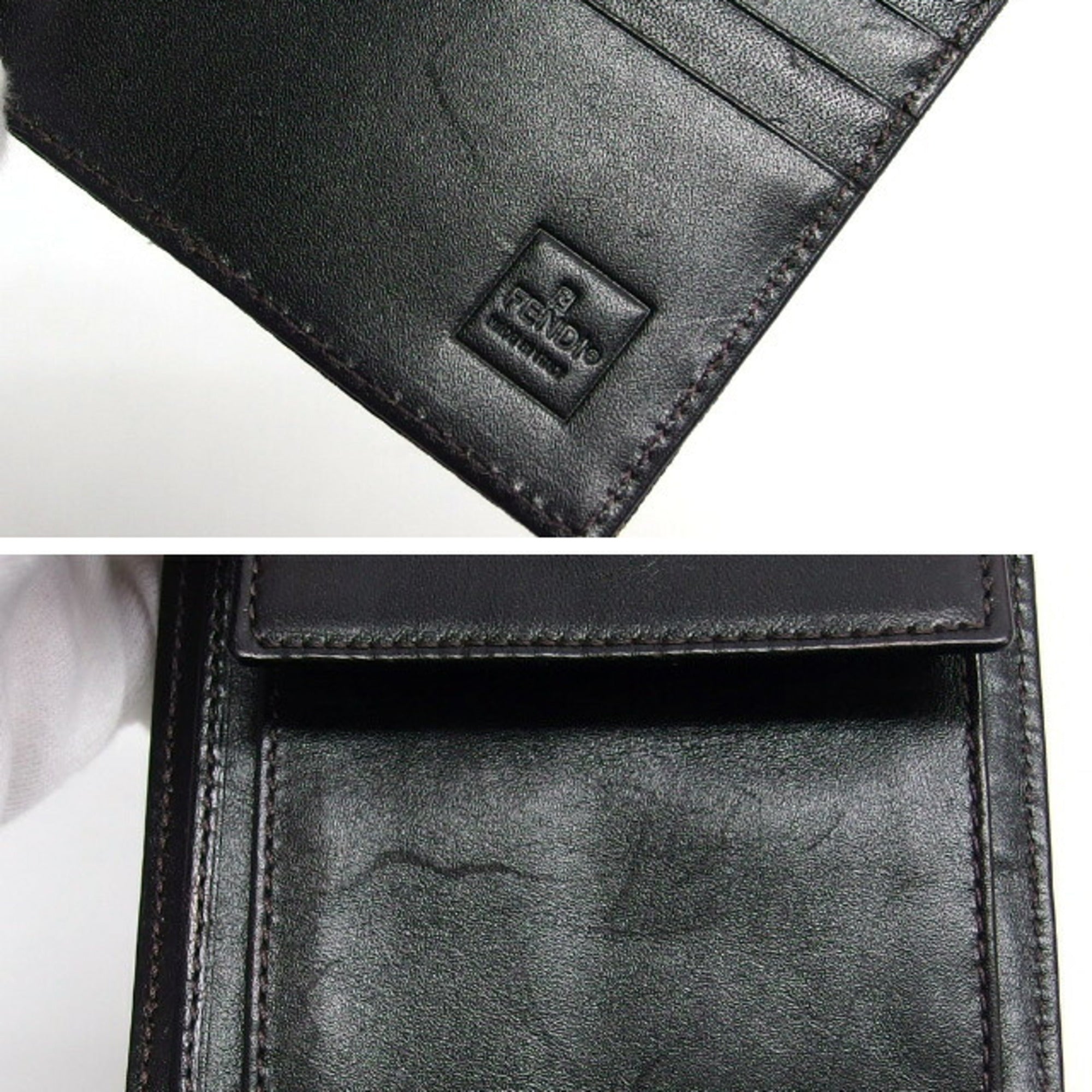 Fendi Zucca Dark Brown Khaki Jacquard Canvas Wallet (Bi-Fold) (Pre-Owned)