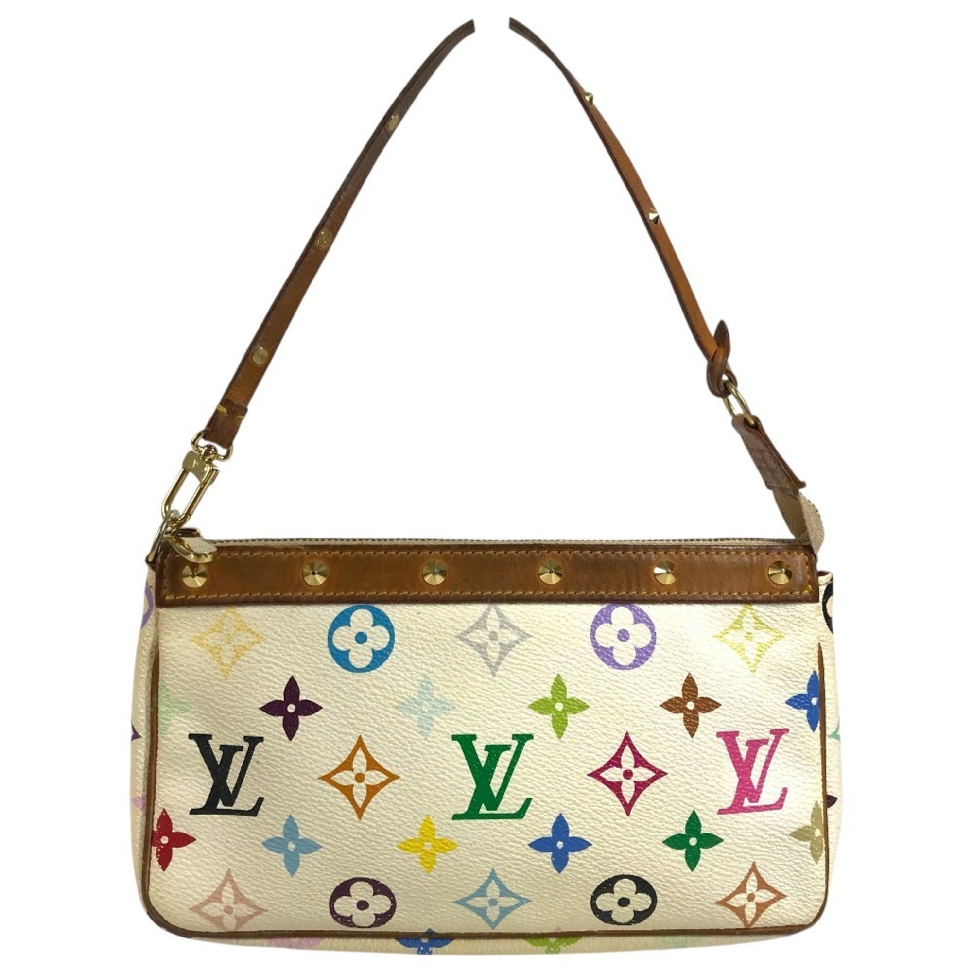 Louis Vuitton Blanc White Monogram Multicolore Handbag Pouch Shoulder Bag (Pre-Owned)