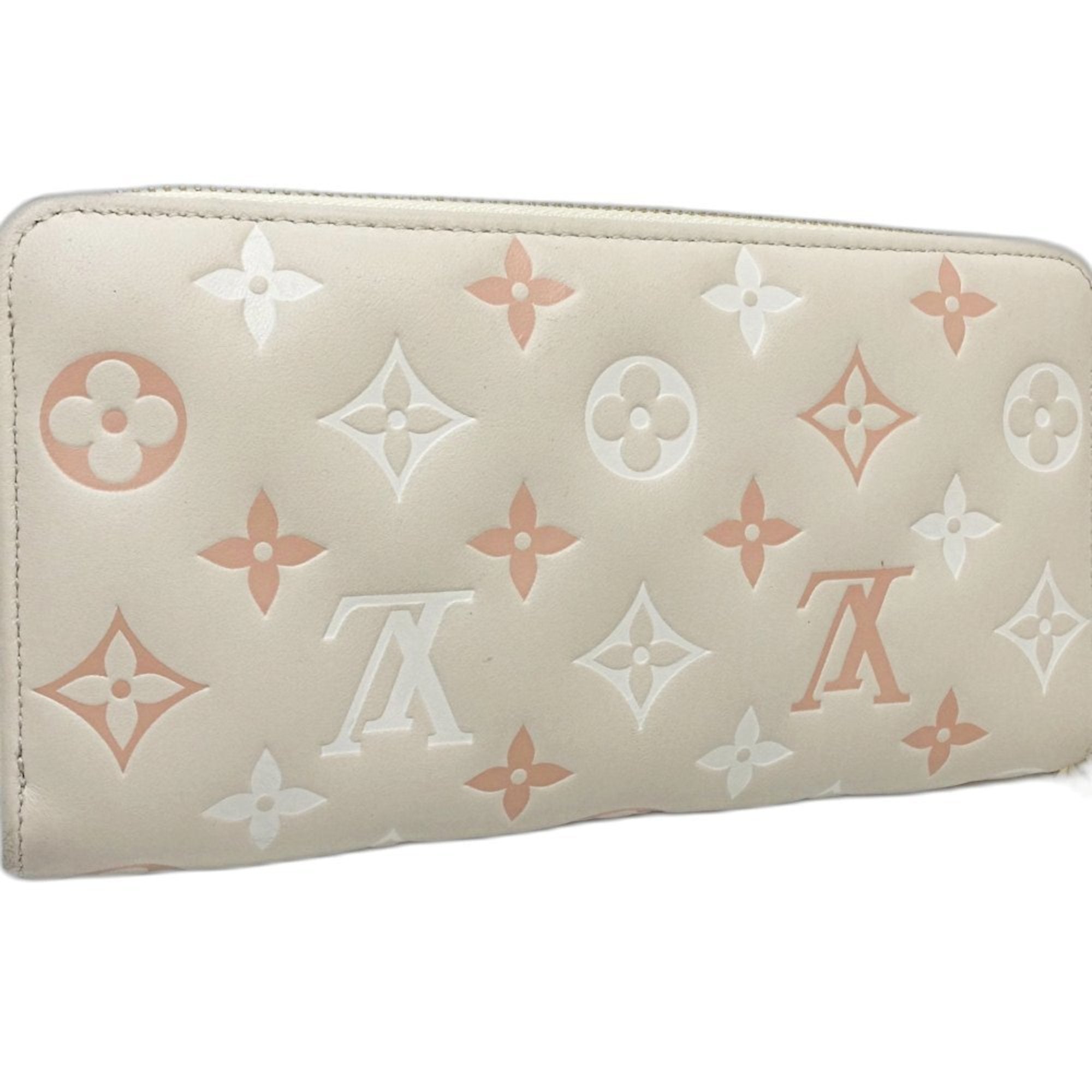 Louis Vuitton Cream Leather Long Wallet (Bi-Fold) (Pre-Owned)