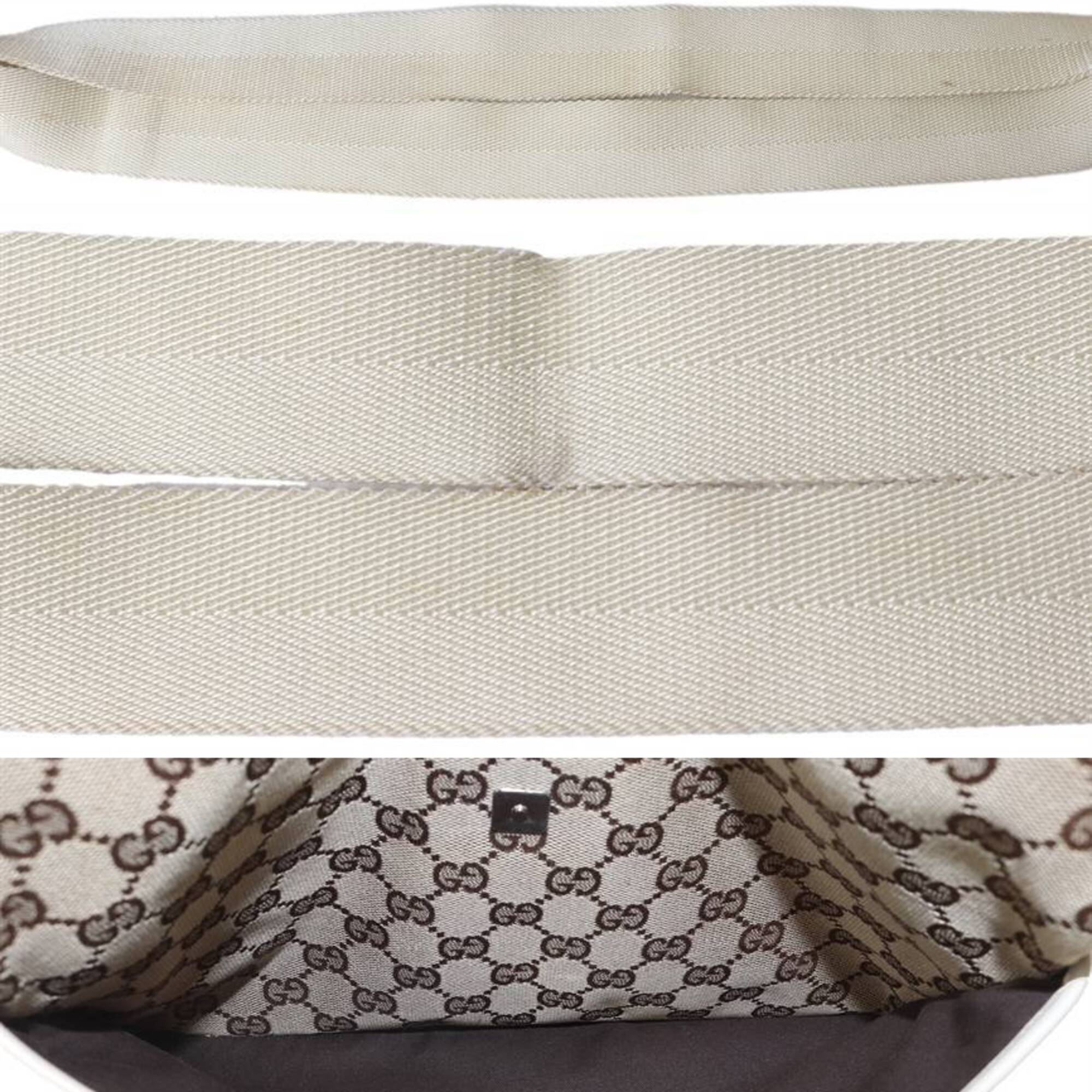Gucci Gg Canvas Beige Off-White Gg Canvas Shoulder Bag (Pre-Owned)