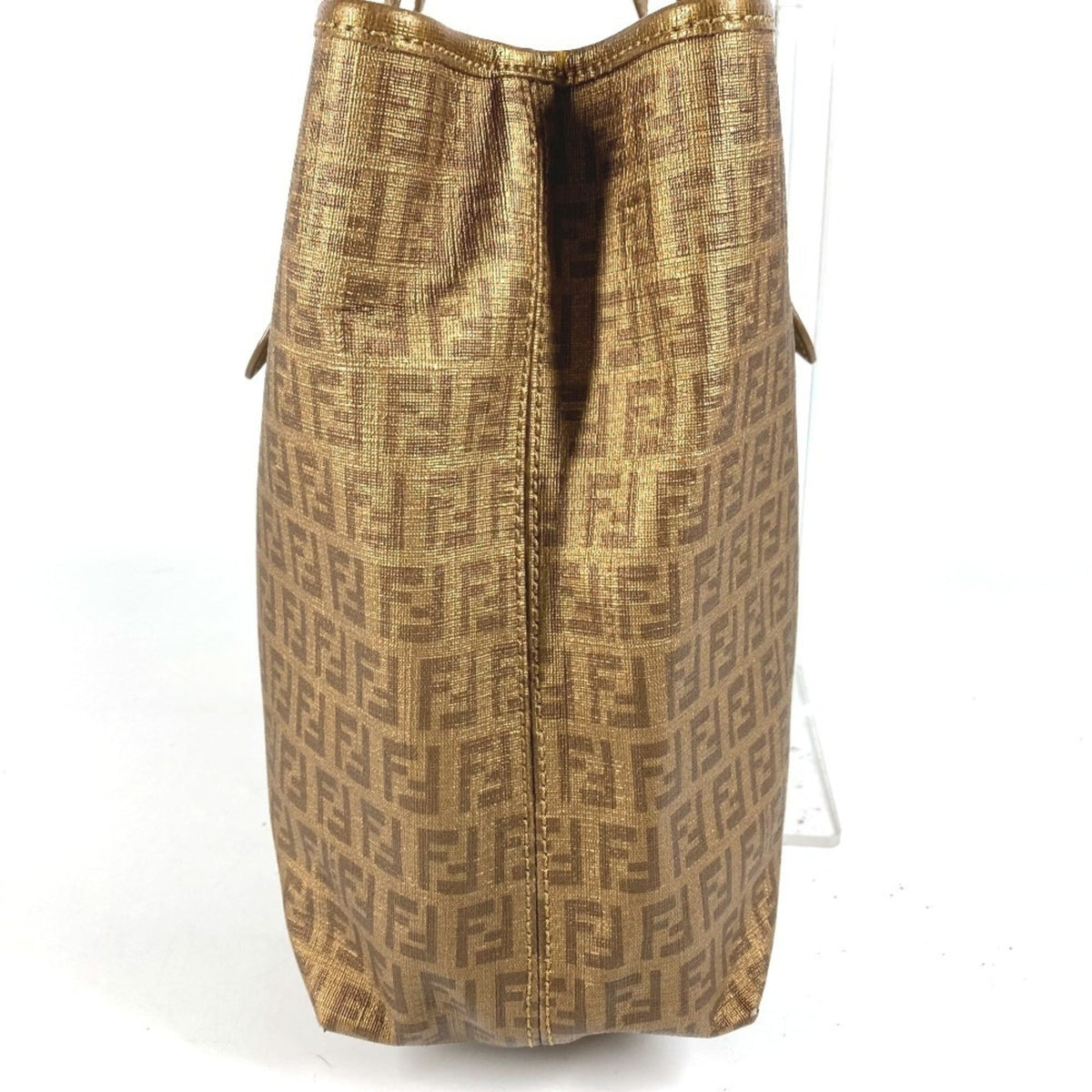 Fendi Gold Zucca Pvc Leather Shoulder Bag Tote Bag (Pre-Owned)
