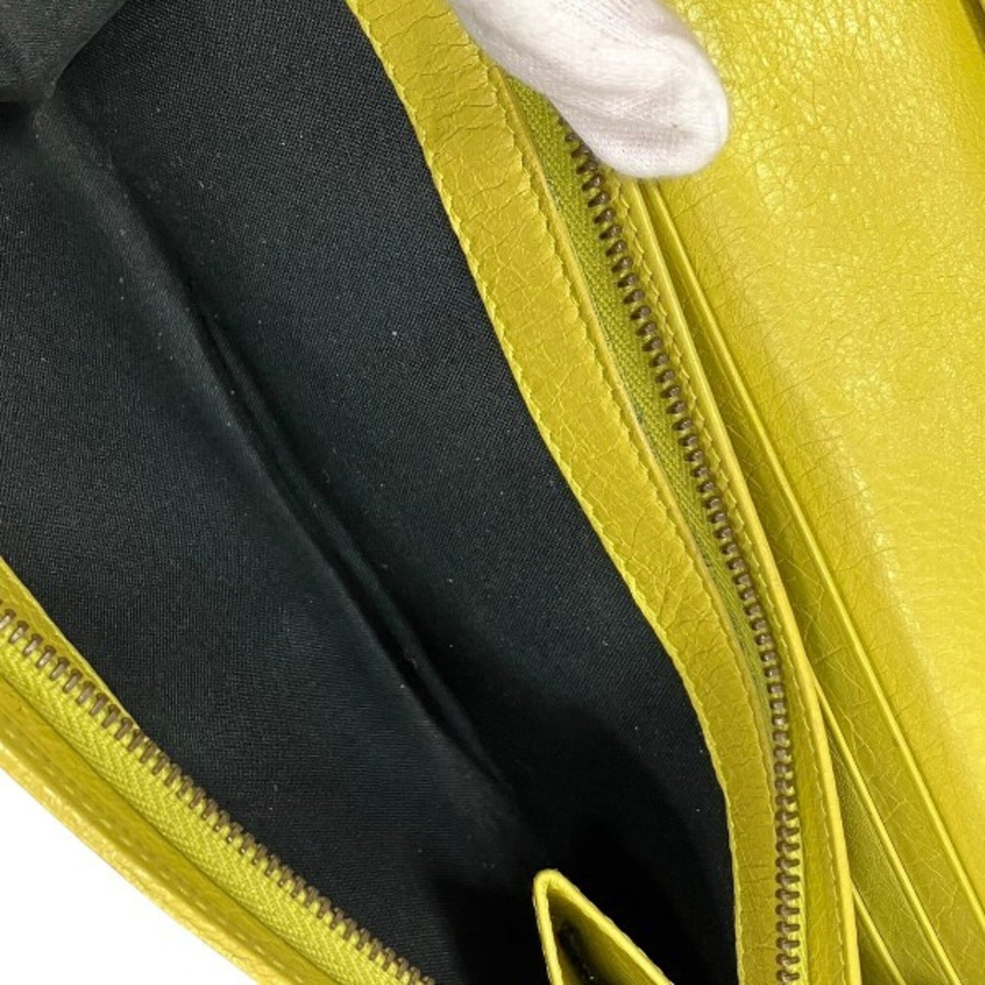 Balenciaga Yellow Leather Chain/Shoulder Wallet (Pre-Owned)
