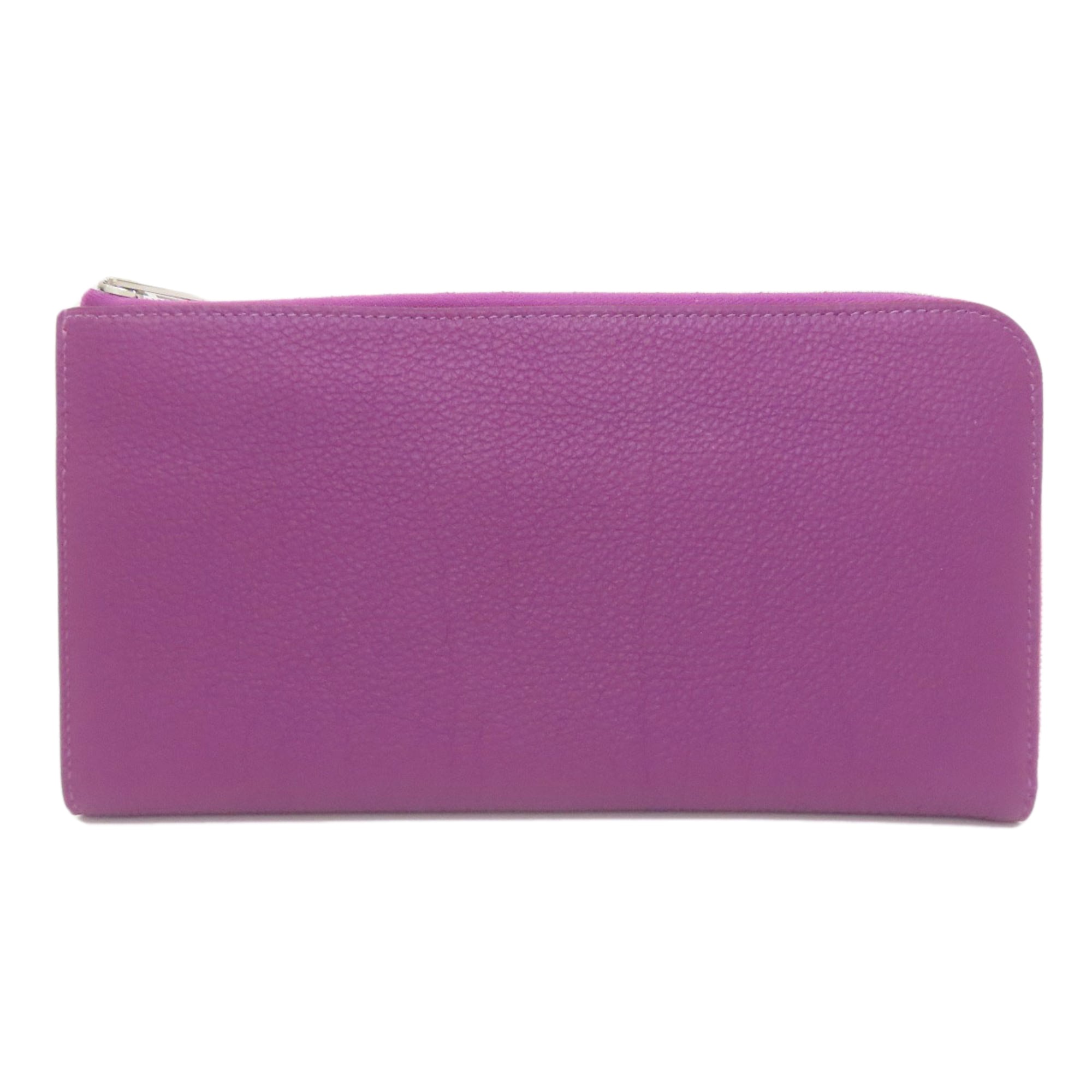 Hermes Purple Togo Leather Long Wallet (Bi-Fold) (Pre-Owned)