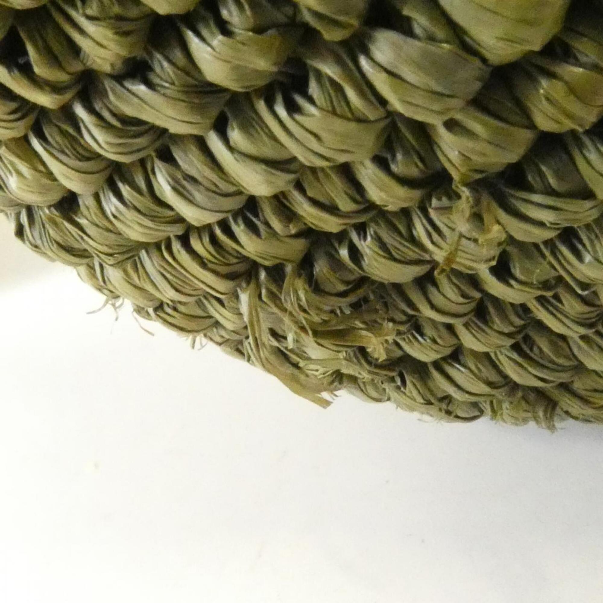 Loewe Olive Raffia Leather Handbag (Pre-Owned)