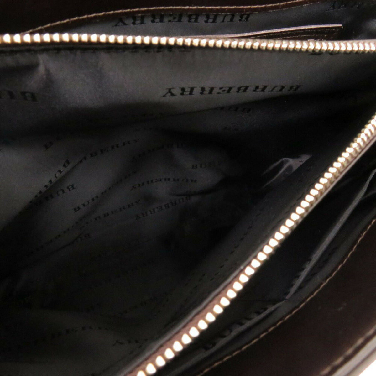 Burberry Beige Dark Brown Canvas Handbag (Pre-Owned)
