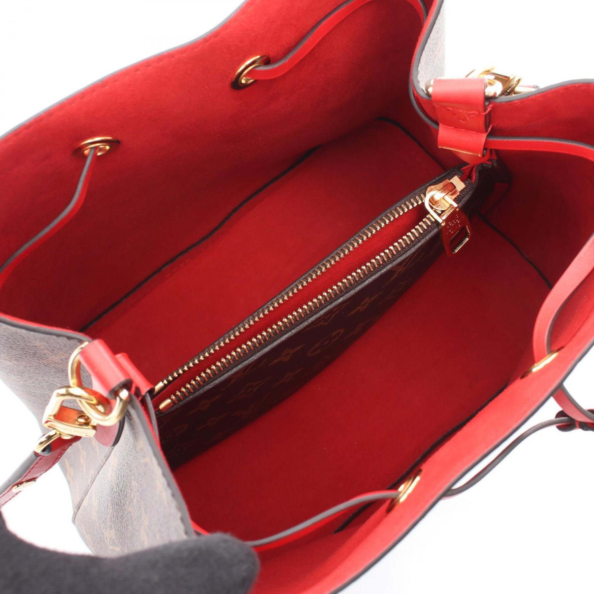 Louis Vuitton Brown Coquelicots Red Color Coated Canvas Leather Handbag Shoulder Bag (Pre-Owned)