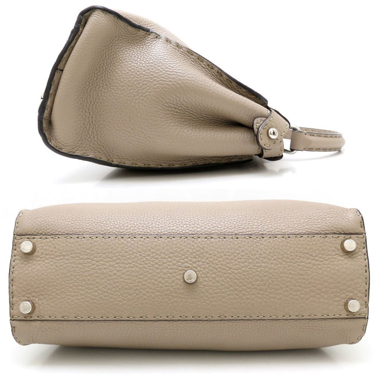 Fendi Grayish Leather Handbag (Pre-Owned)