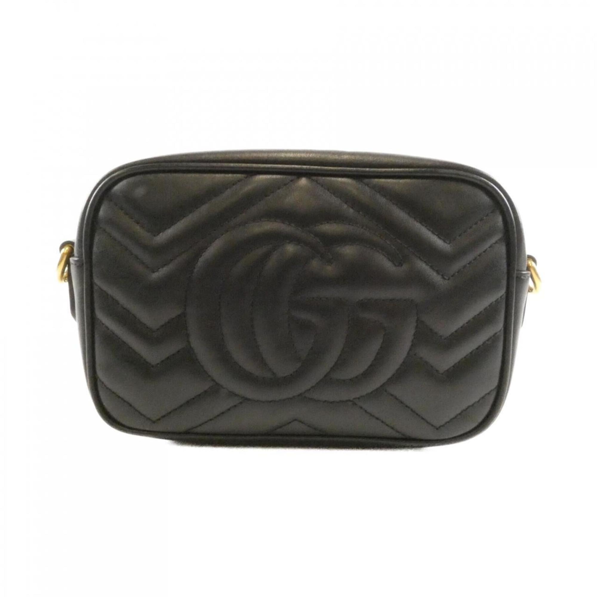 Gucci Gg Marmont Black Quilting Shoulder Bag (Pre-Owned)
