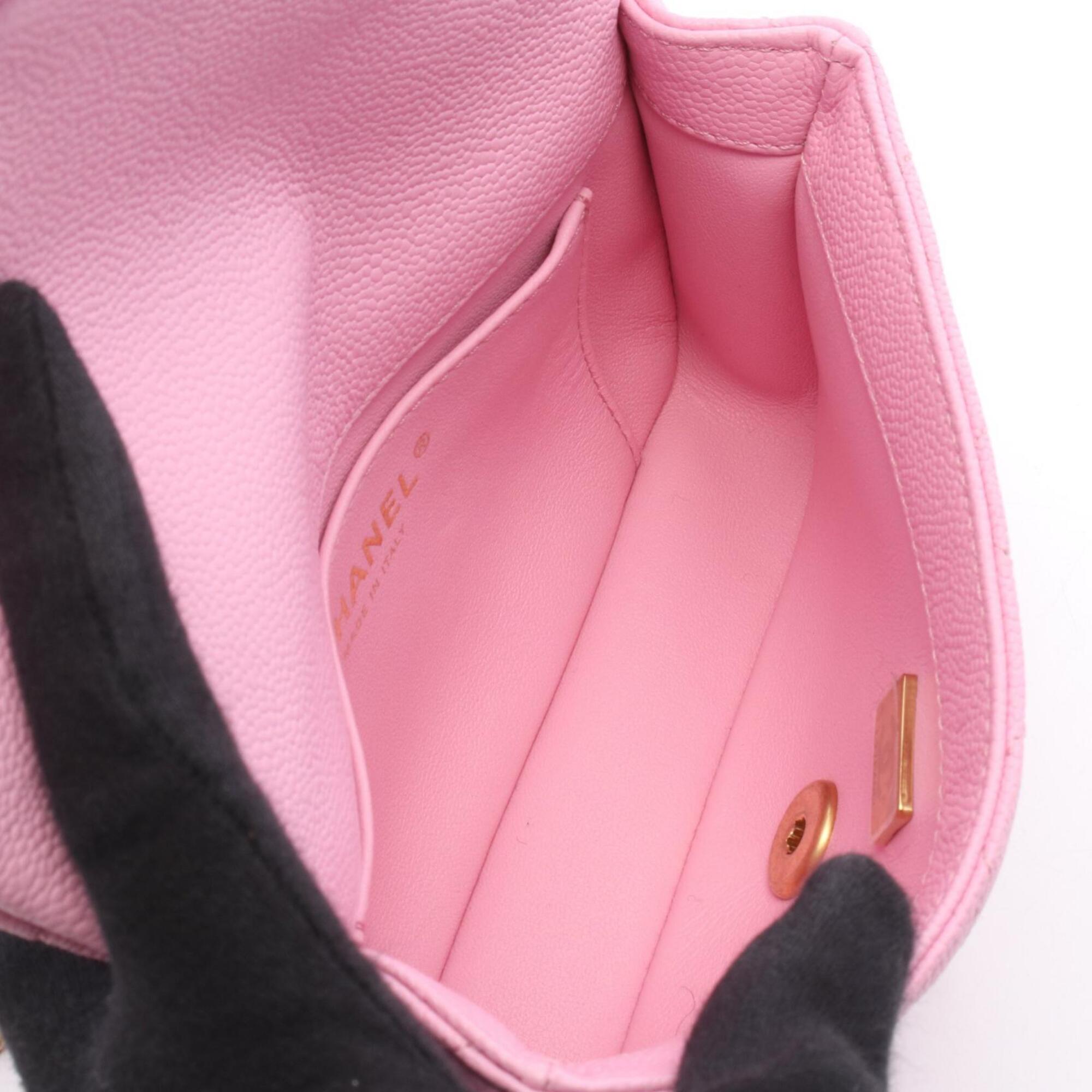 Chanel Pink Grained Calfskin Handbag Shoulder Bag (Pre-Owned)