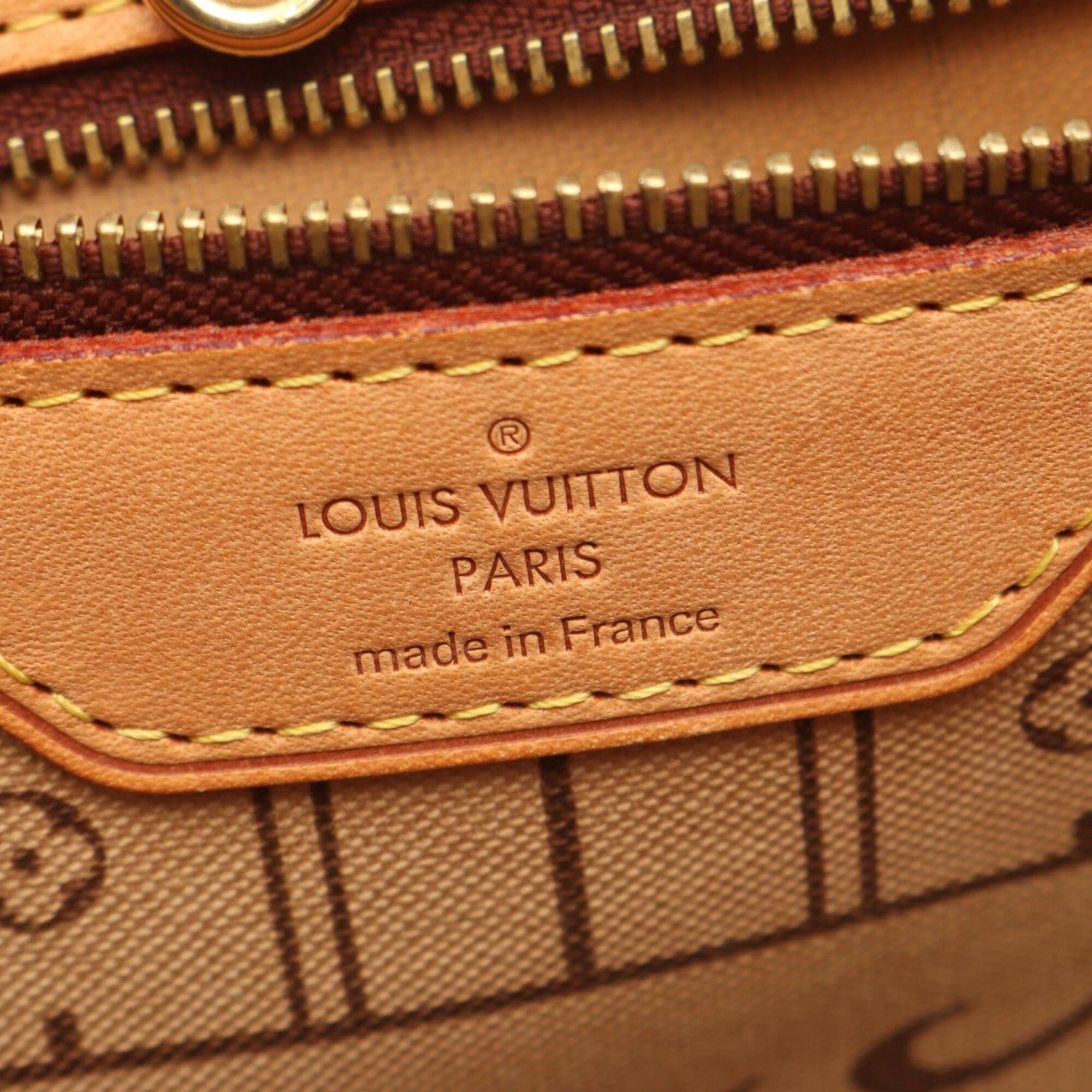 Louis Vuitton Brown Coated Canvas Leather Handbag Tote Bag (Pre-Owned)
