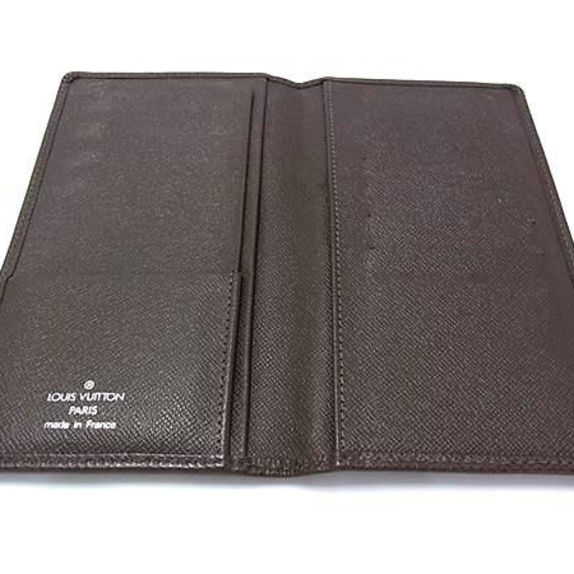 Louis Vuitton Brown Grizzly Taiga Leather Long Wallet (Bi-Fold) (Pre-Owned)