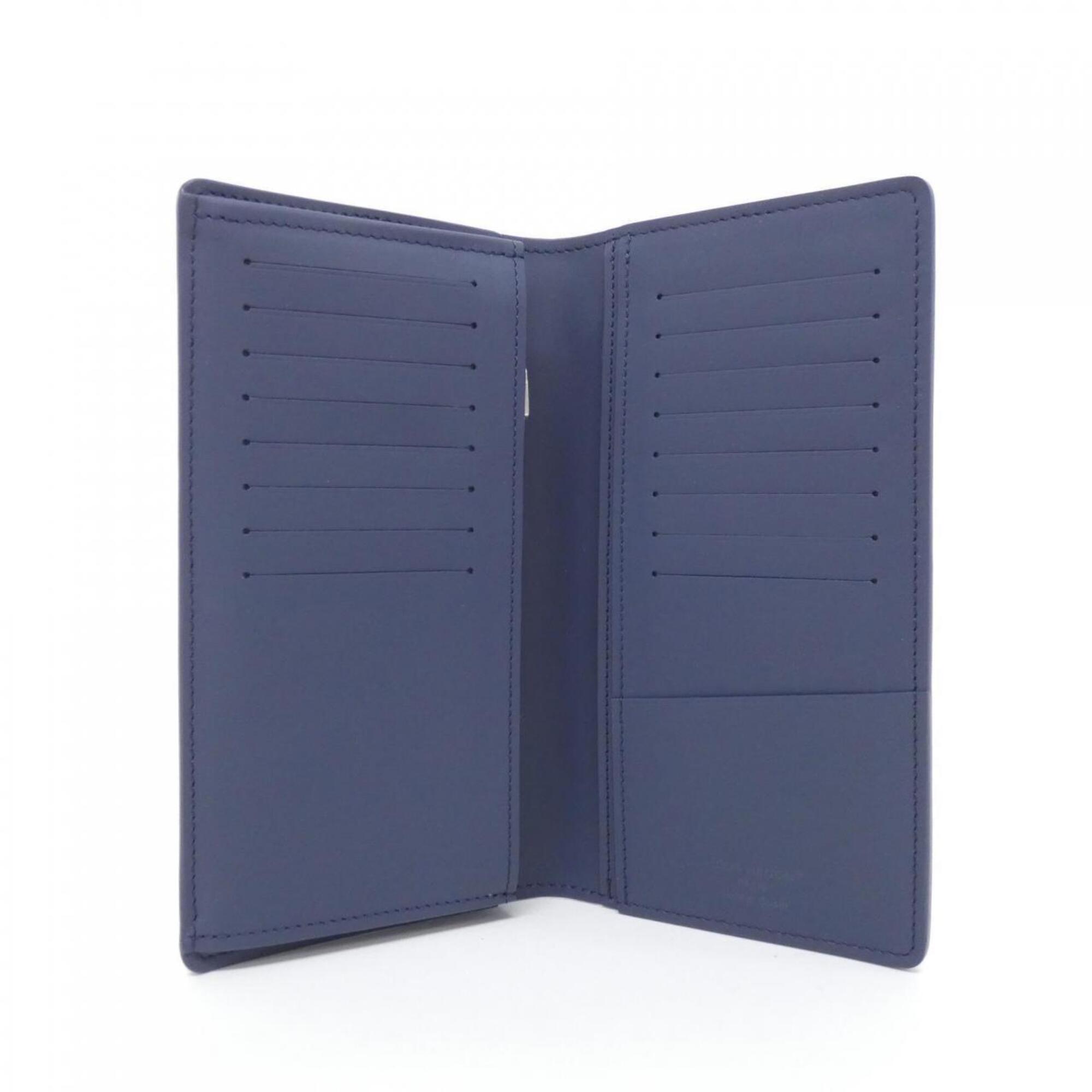 Louis Vuitton Navy Leather Long Wallet (Bi-Fold) (Pre-Owned)