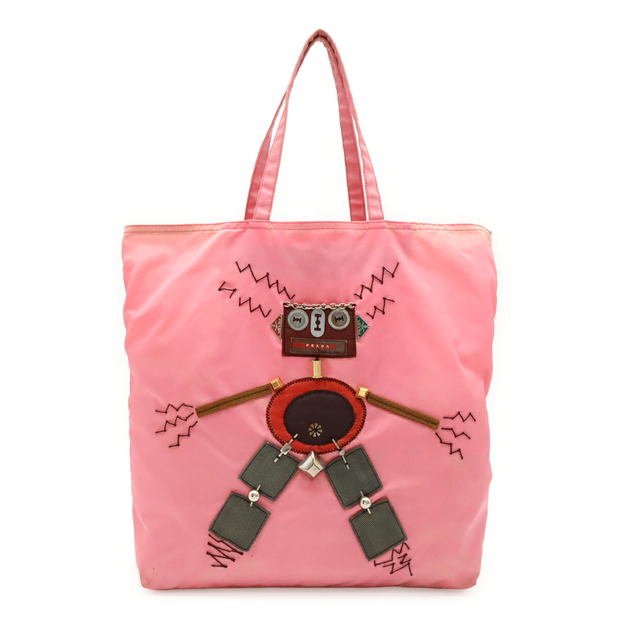 Prada Pink Nylon Shoulder Bag Tote Bag (Pre-Owned)
