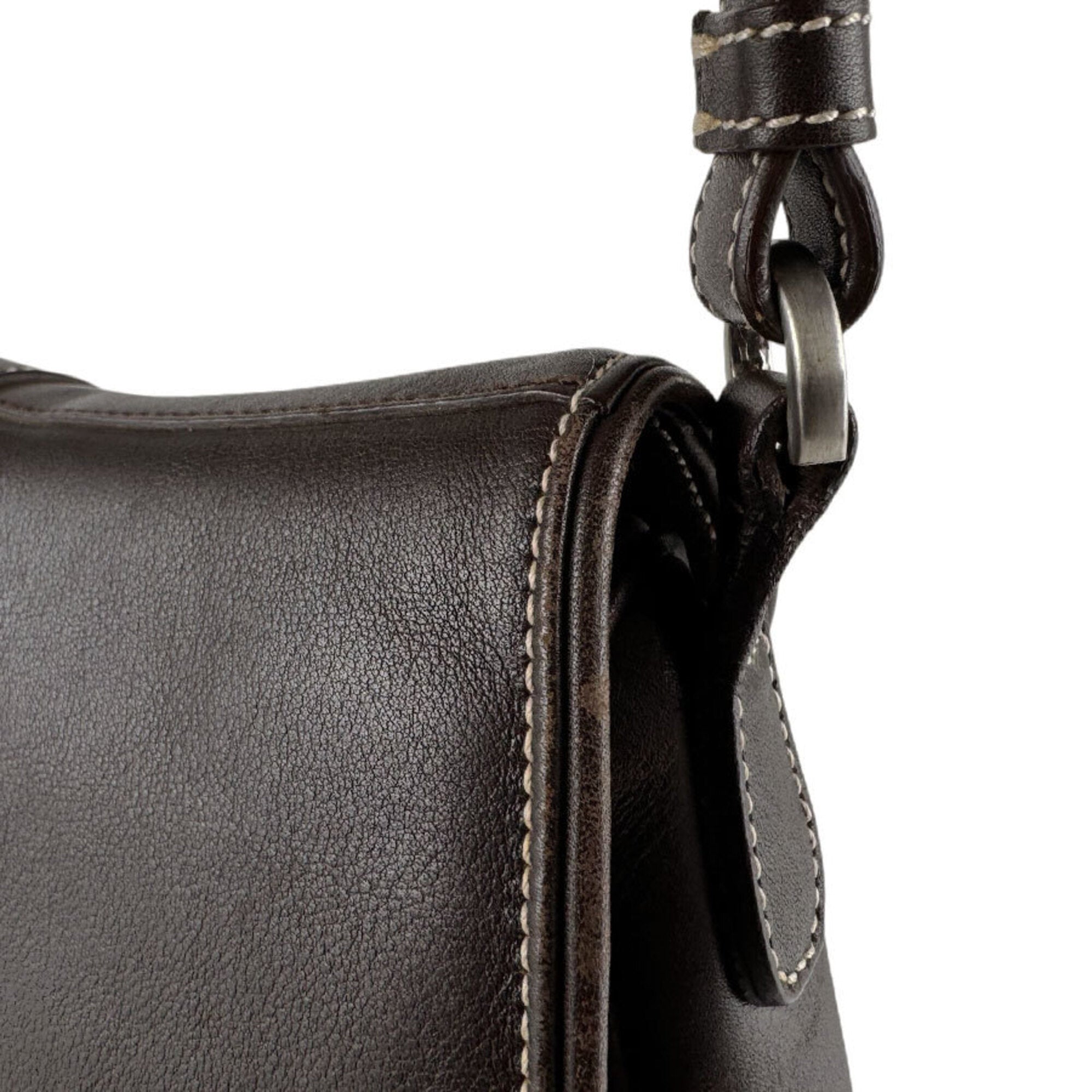 Salvatore Ferragamo Brown Leather Shoulder Bag (Pre-Owned)