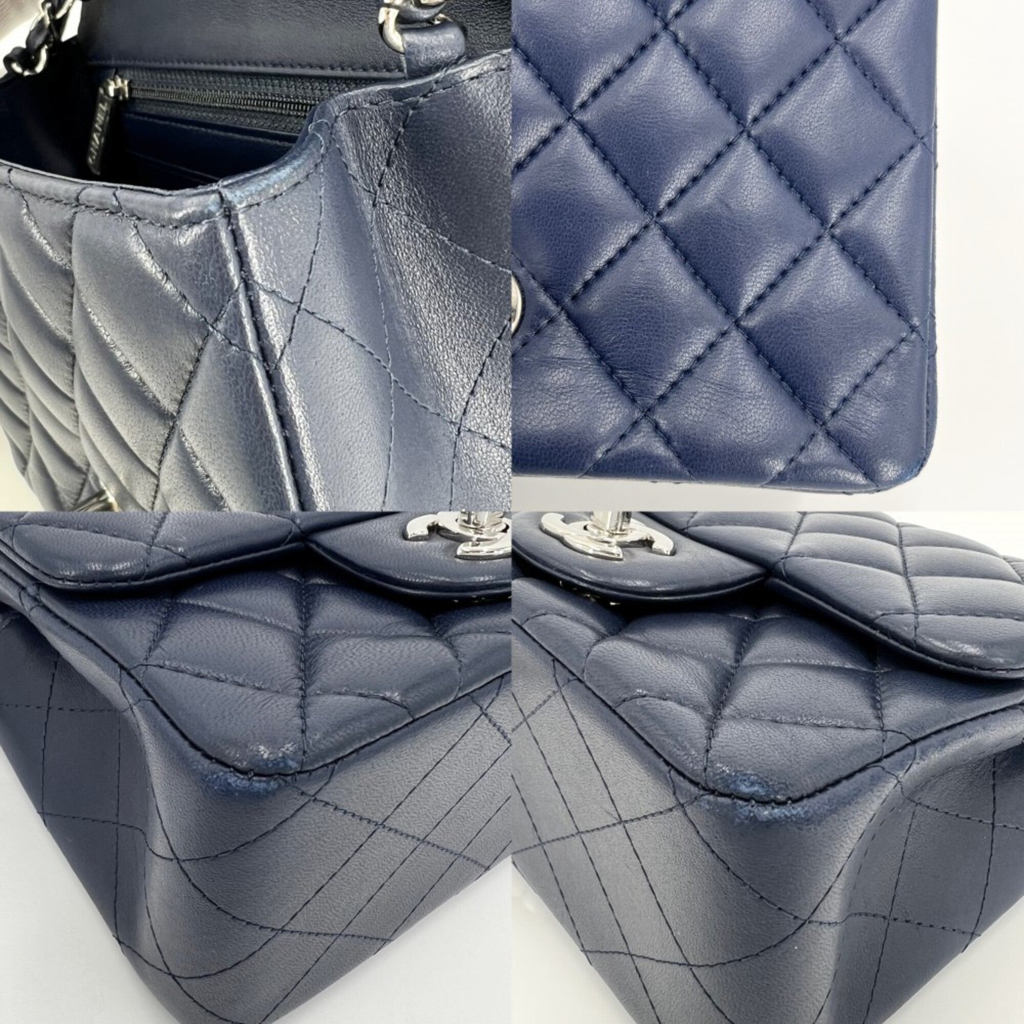 Chanel Blue Leather Shoulder Bag (Pre-Owned)