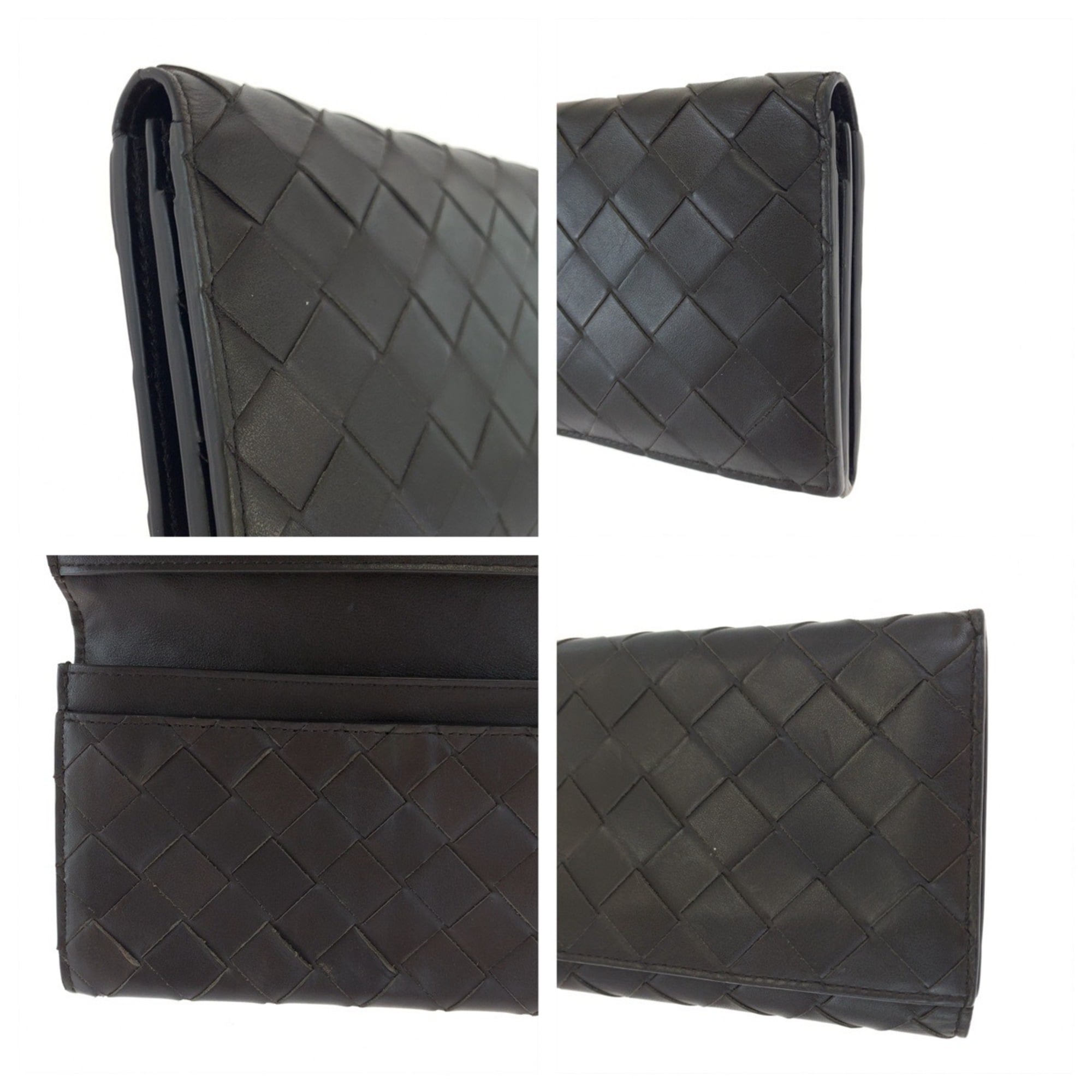 Bottega Veneta Brown Leather Long Wallet (Bi-Fold) (Pre-Owned)