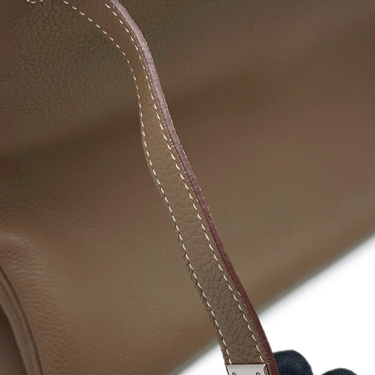 Hermes Etoupe Gray Togo Leather Handbag (Pre-Owned)