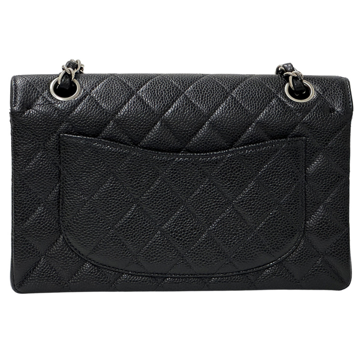 Chanel Black Grained Calfskin Handbag Shoulder Bag (Pre-Owned)