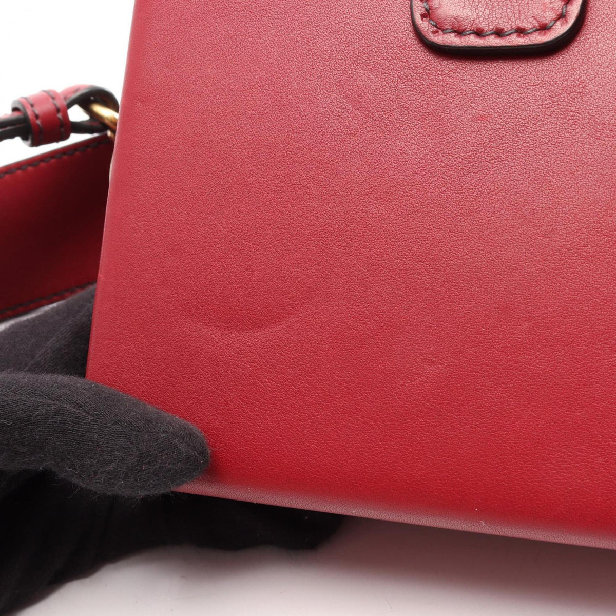Christian Dior Red Color Leather Handbag Shoulder Bag (Pre-Owned)