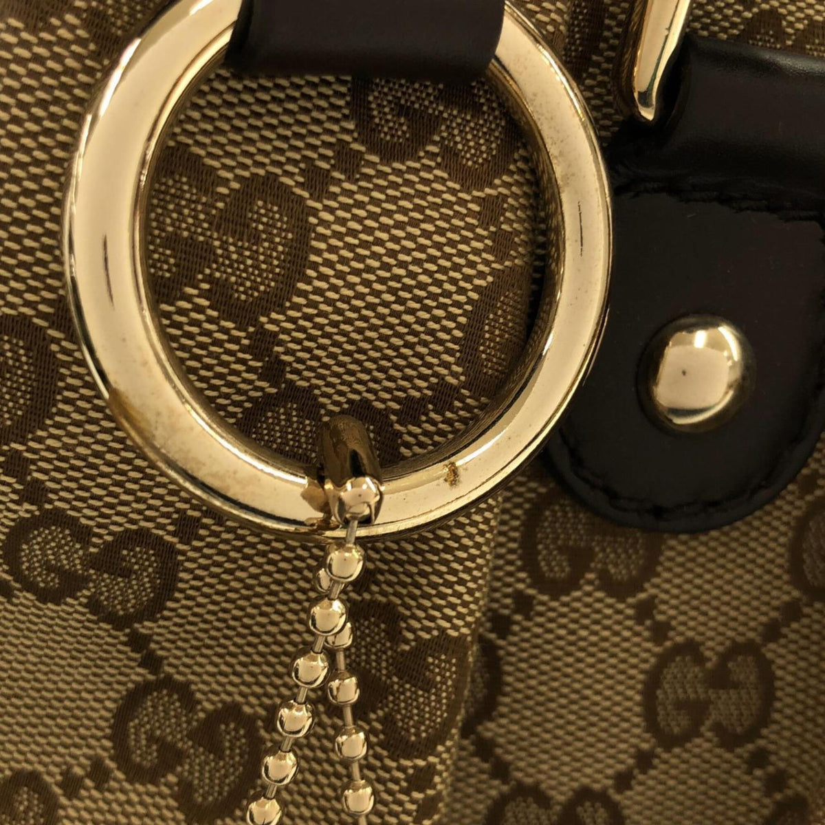 Gucci Beige Gg Canvas Handbag (Pre-Owned)