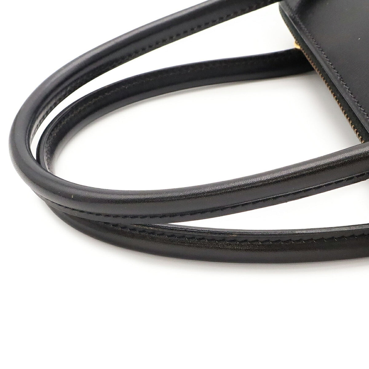 Hermes Black Box Calf Leather Handbag Pochette Shoulder Bag (Pre-Owned)